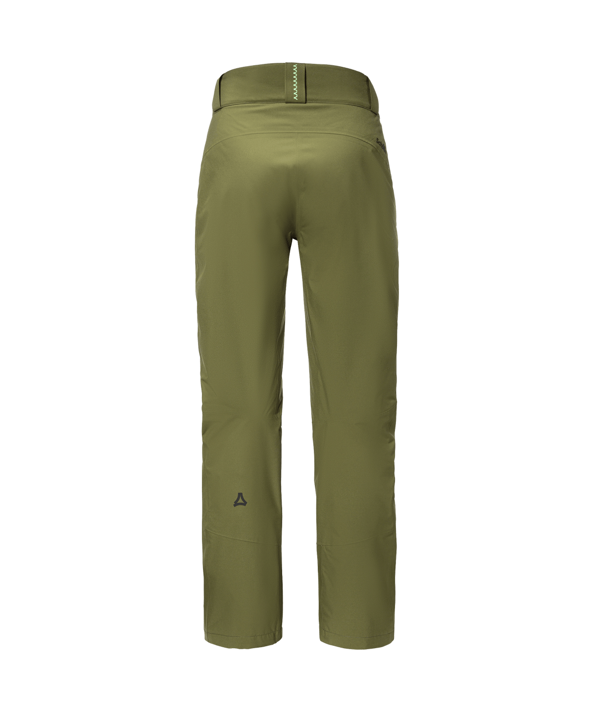 Women’s pine pants avocado branch olive green waterproof ski pants with back waistband zipper