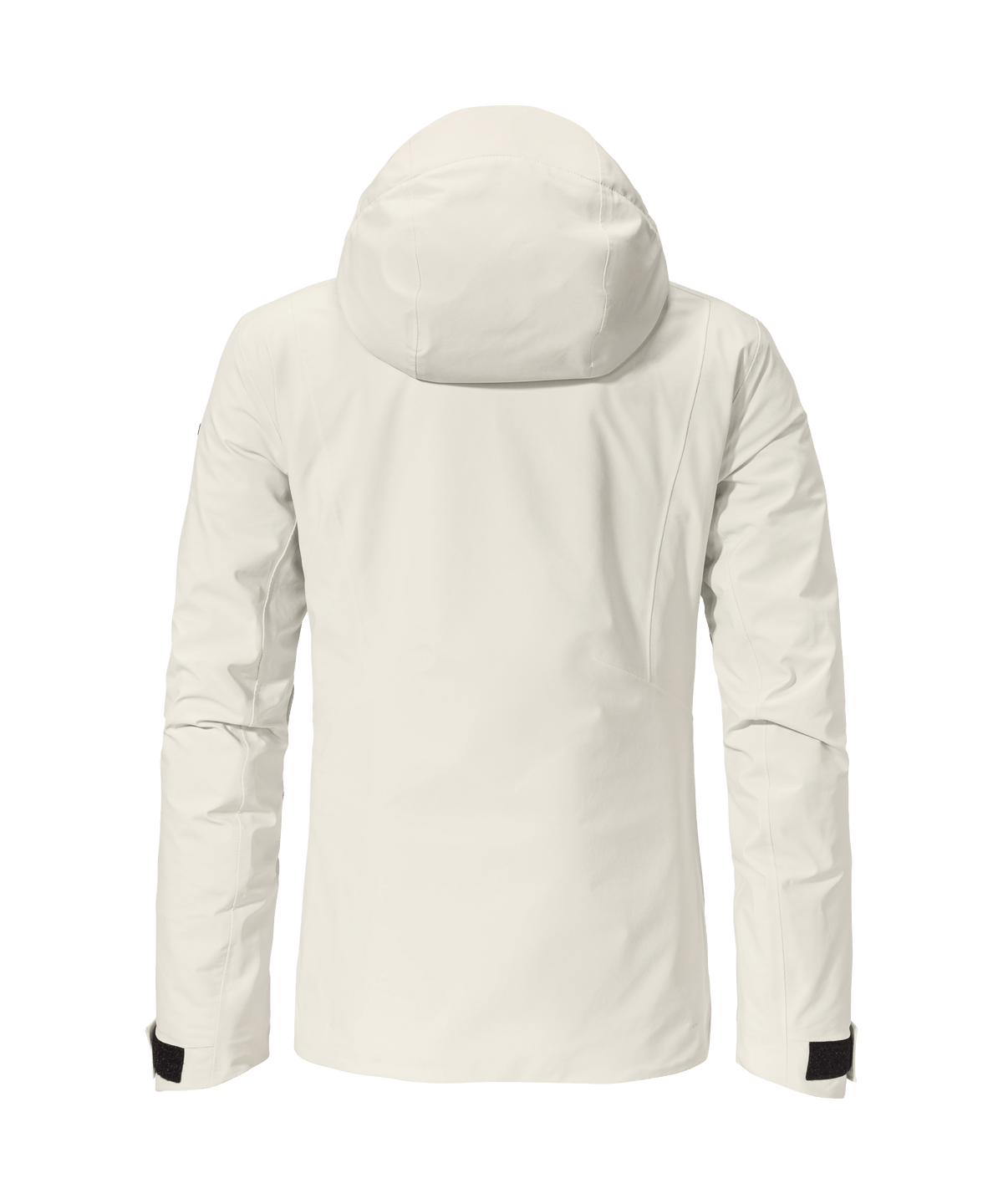 Cream-colored women’s pontre jacket nordic with sleek waterproof material, hood