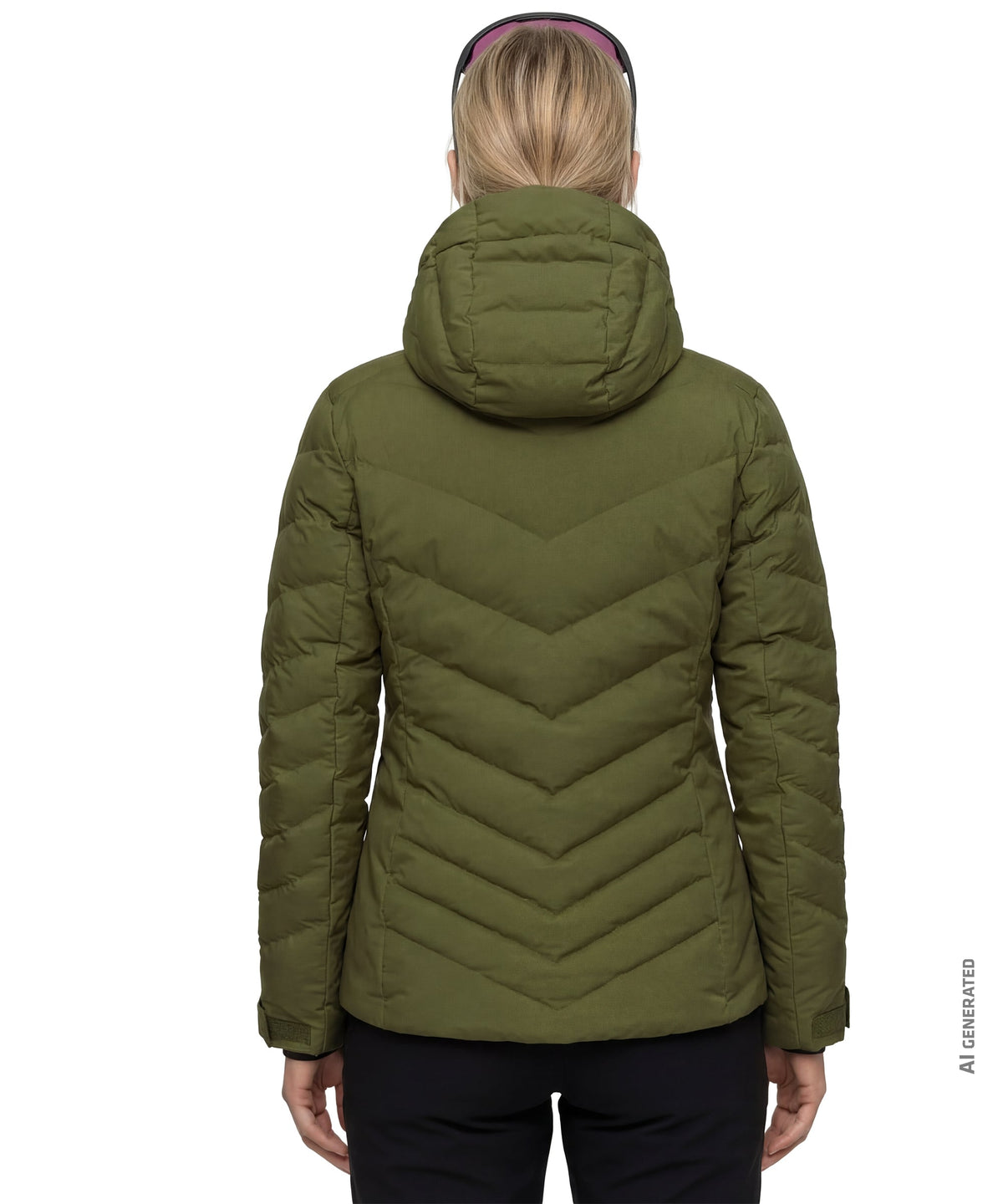 Women’s alerce jacket avocado branch olive green quilted puffer jacket with hood and insulated