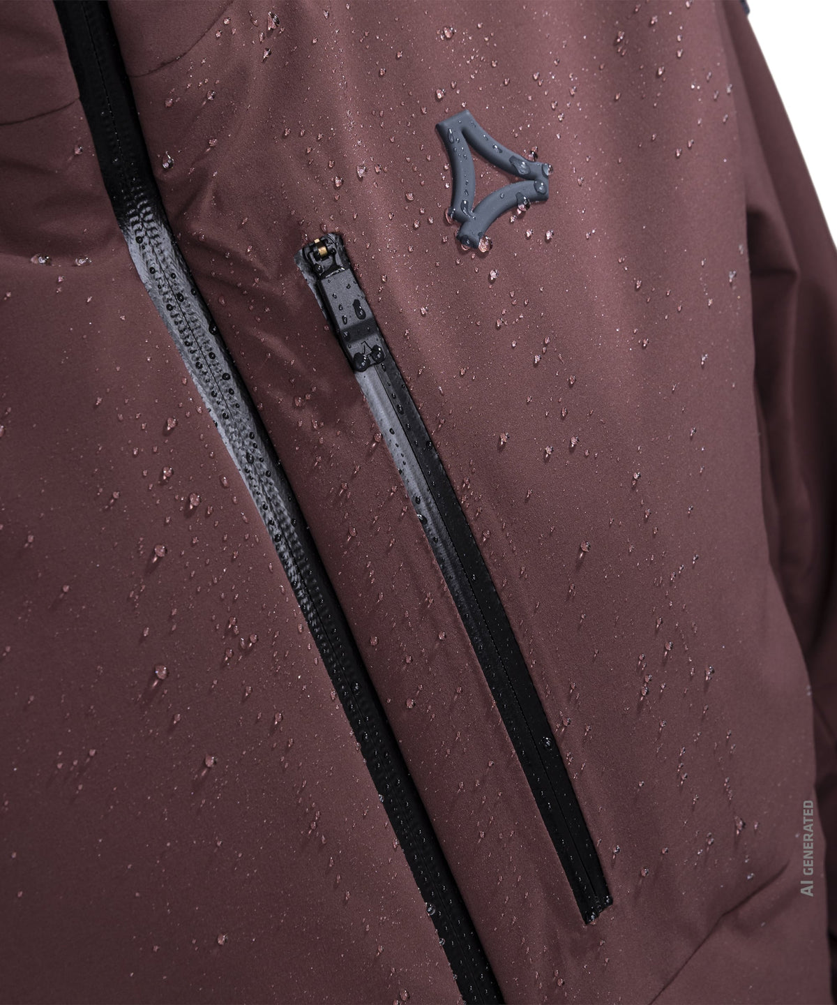 Women’s Radiana Jacket dark twilight maroon waterproof jacket with black zipper and gray triangular