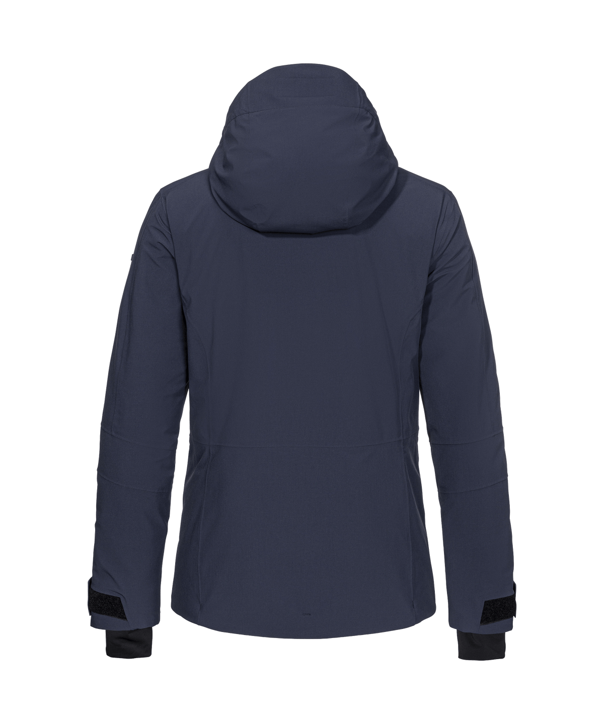 Women’s safuna jacket navy blazer dark navy blue hooded winter jacket with black trim at cuffs