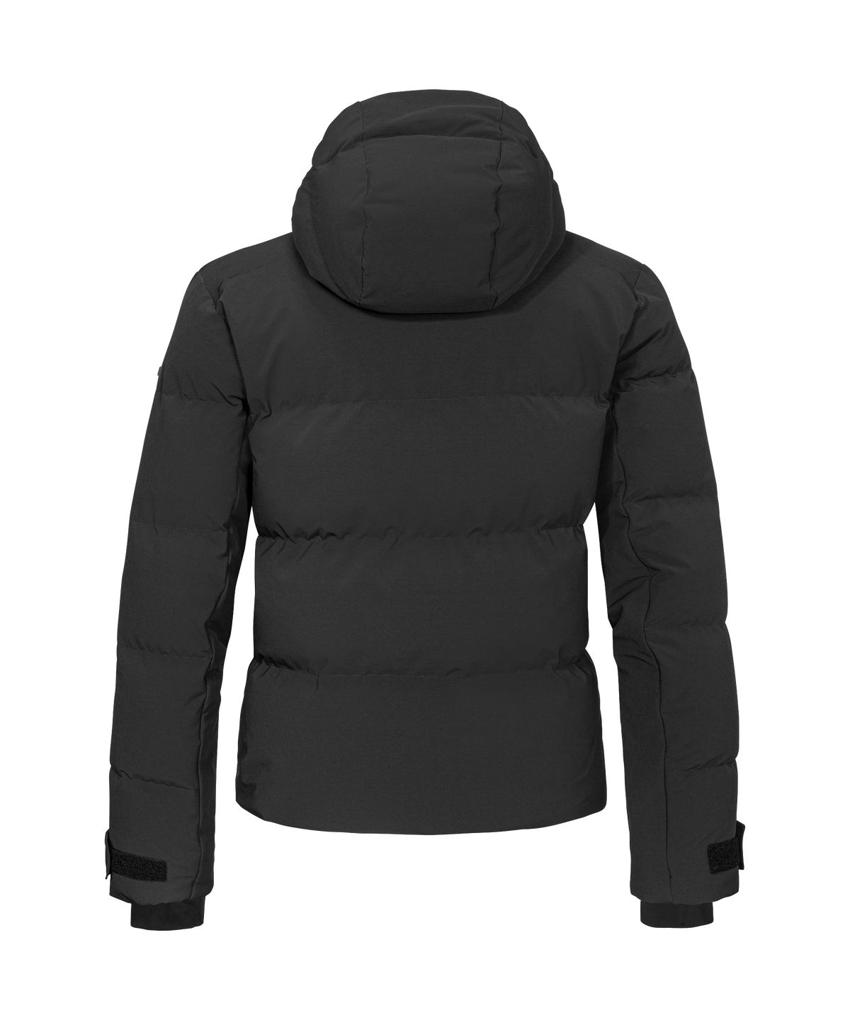 Black women’s Lumineo puffer jacket with hood and quilted design for cold weather warmth and style