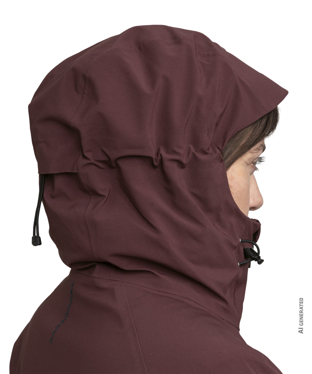 Women’s levivo jacket dark twilight maroon hooded jacket with drawstring and adjustable toggle