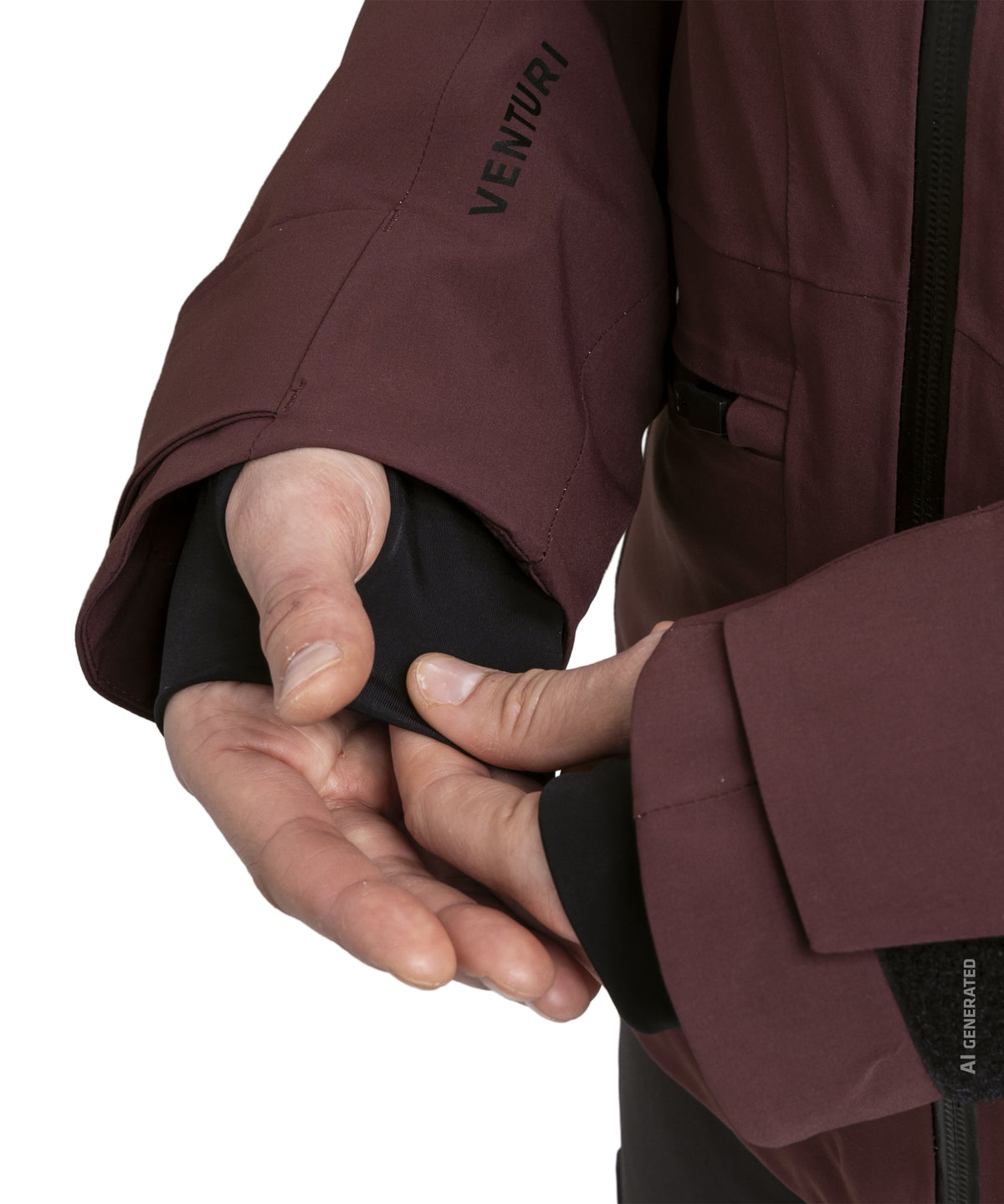 Women’s Levivo jacket dark twilight maroon venturi sleeve with black inner lining and subtle brand