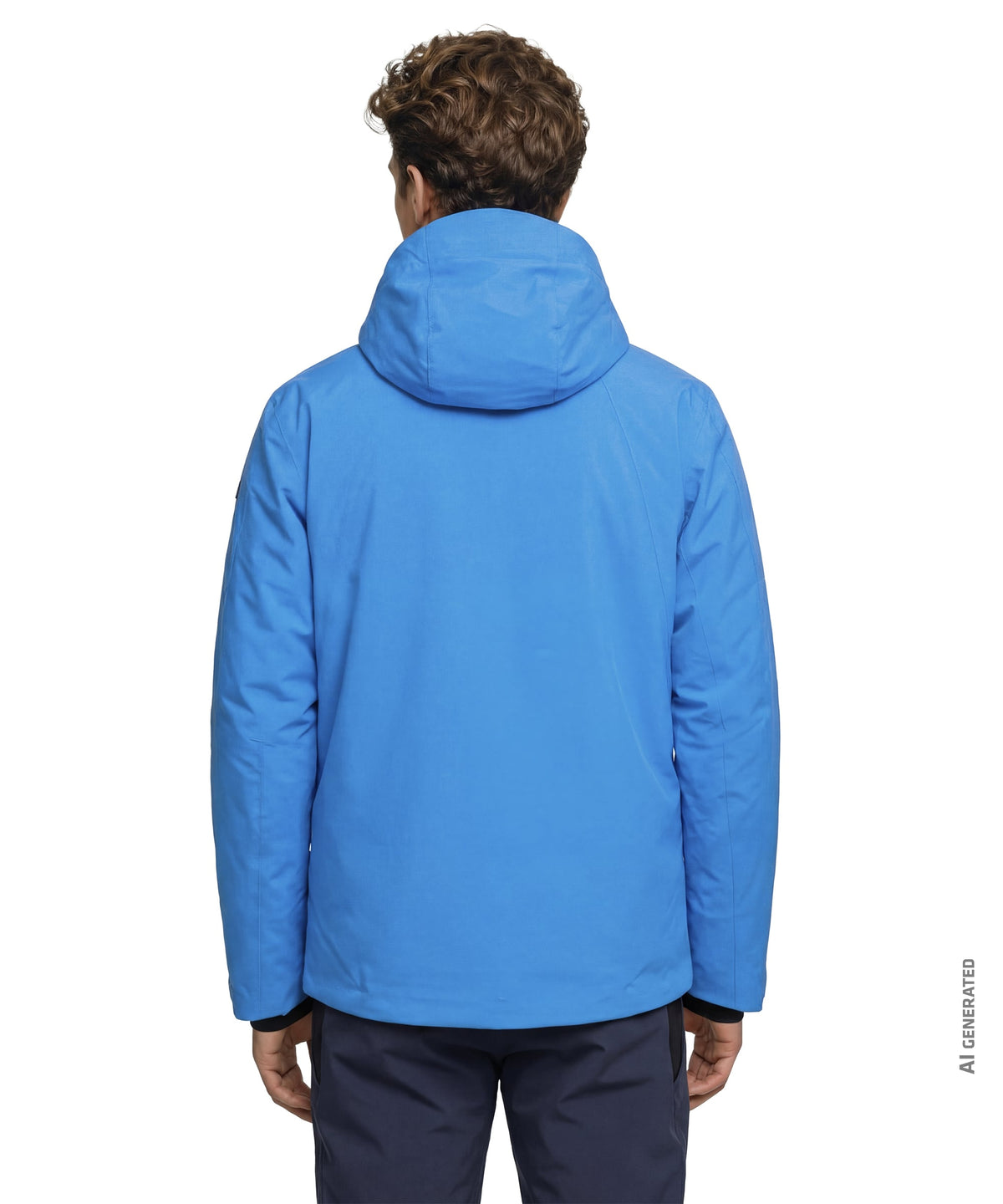 Men’s skuta jacket vivid blue bright sleek waterproof ski jacket with hood and subtle seam detailing
