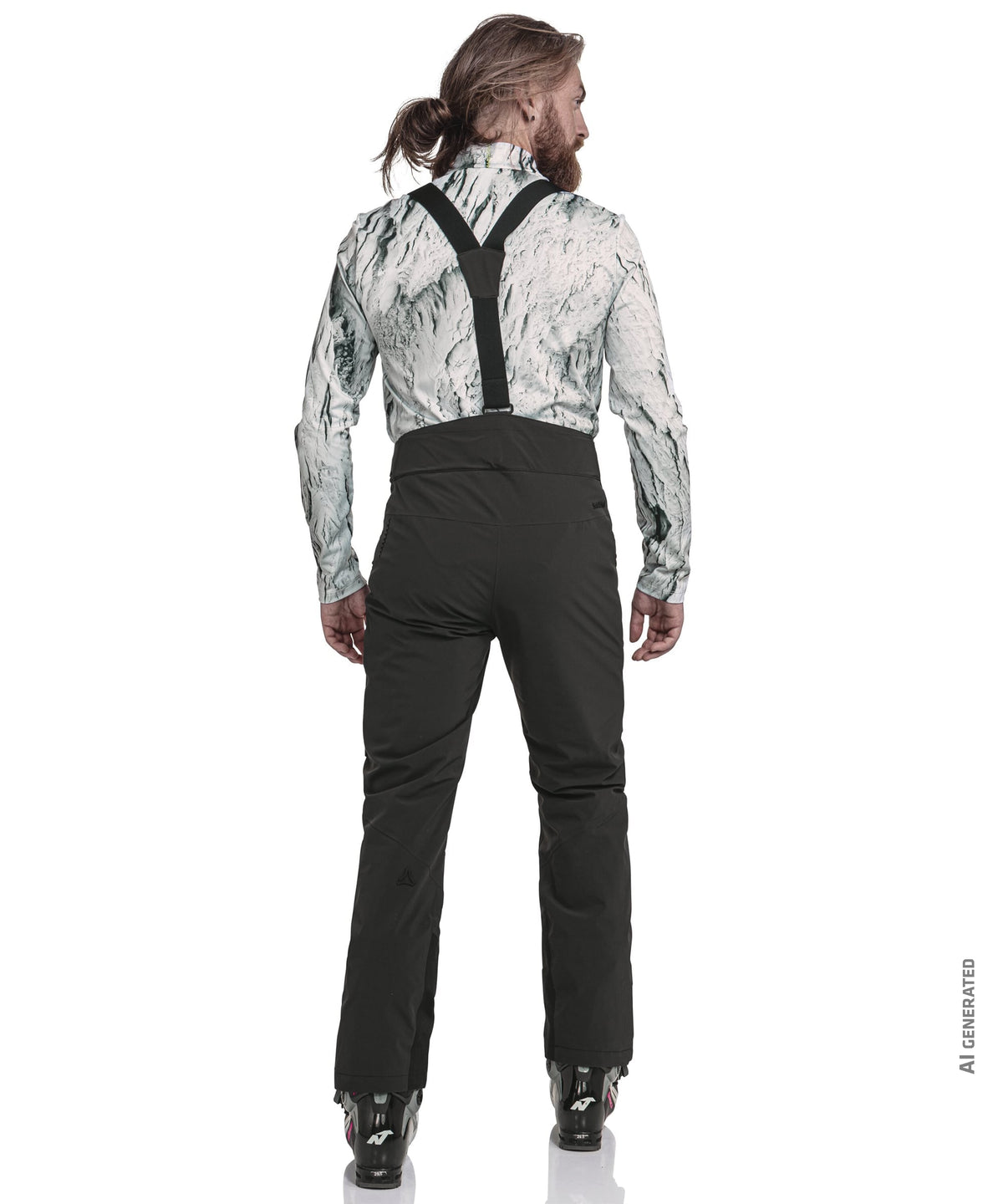 Men’s mountet pants black sleek form-fitting ski pants with reinforced stitching for durability