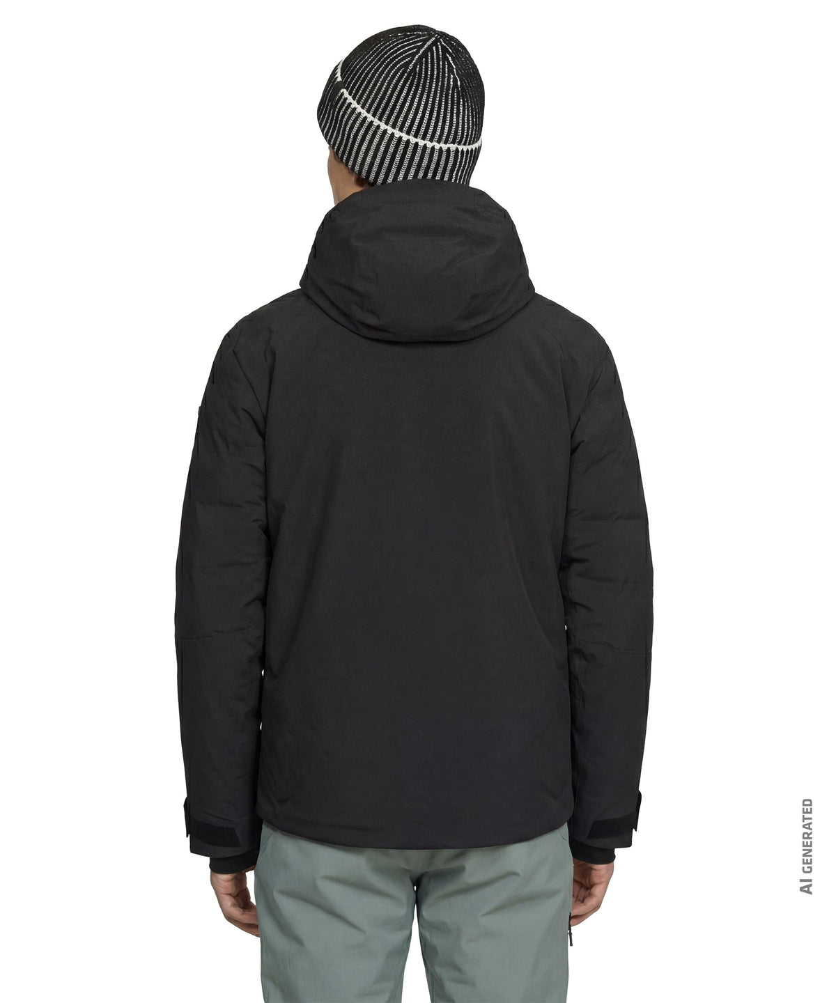 Men’s Radiana jacket black hooded winter jacket with sleek modern design and subtle seam detailing