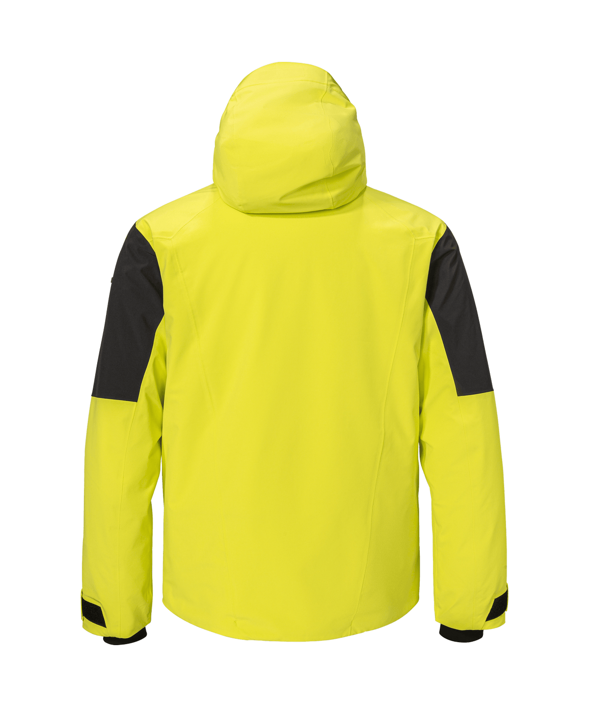 Men’s Safuna jacket in sulphur sands yellow with waterproof fabric and black reinforced sleeves
