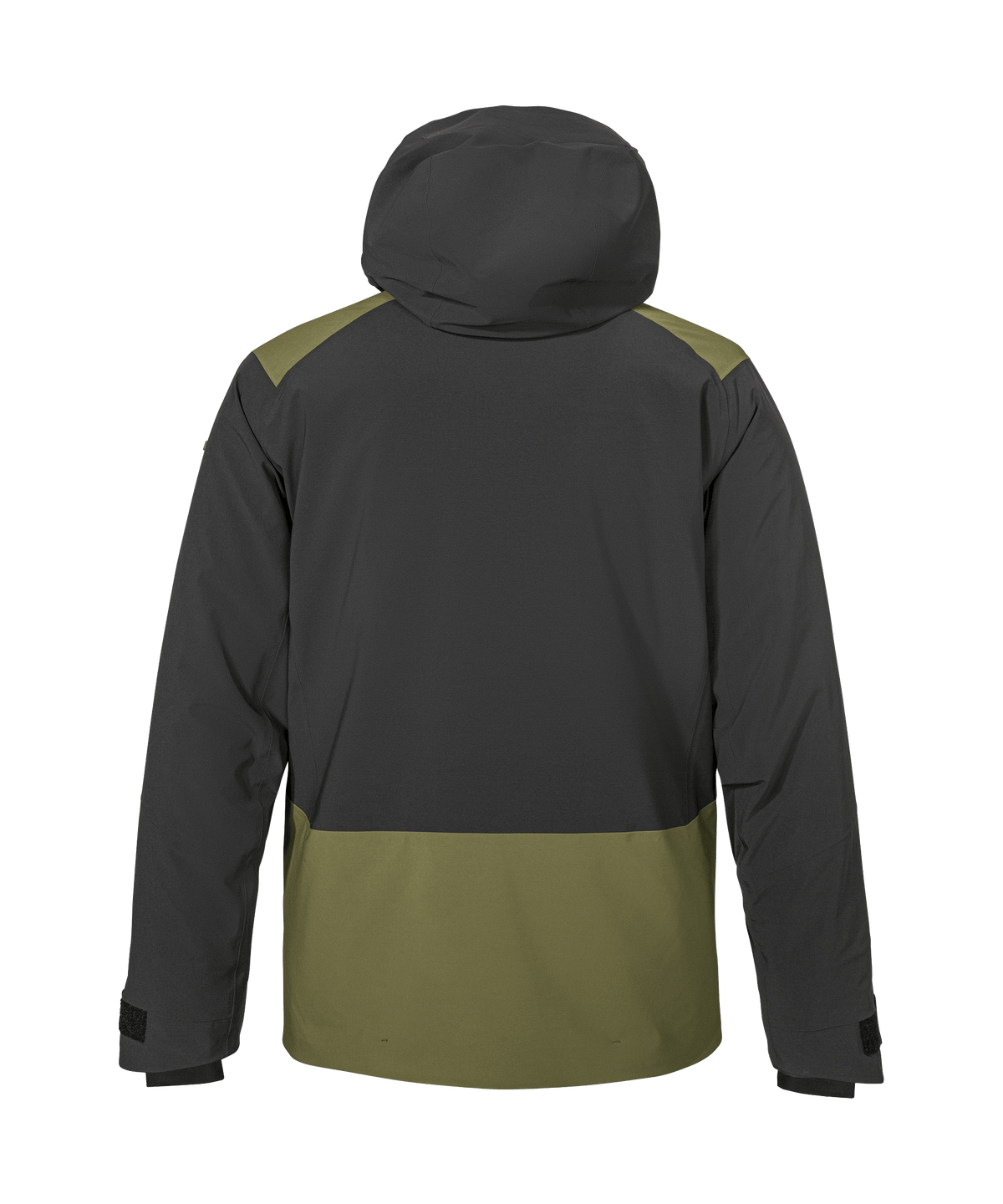 Men’s levivo jacket black two-tone dark gray and olive green waterproof hooded jacket for outdoor