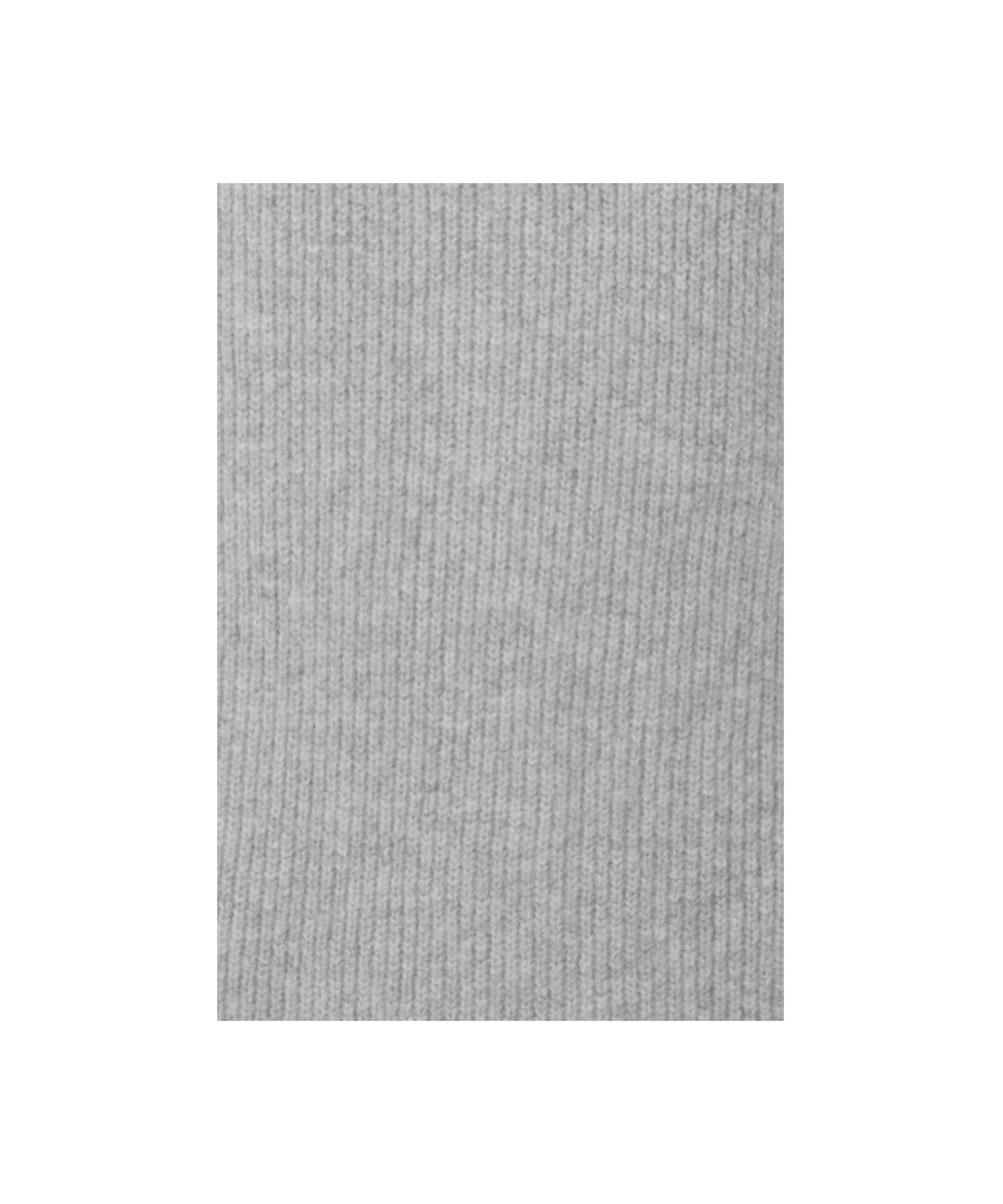 Close up of a grey knitted dress