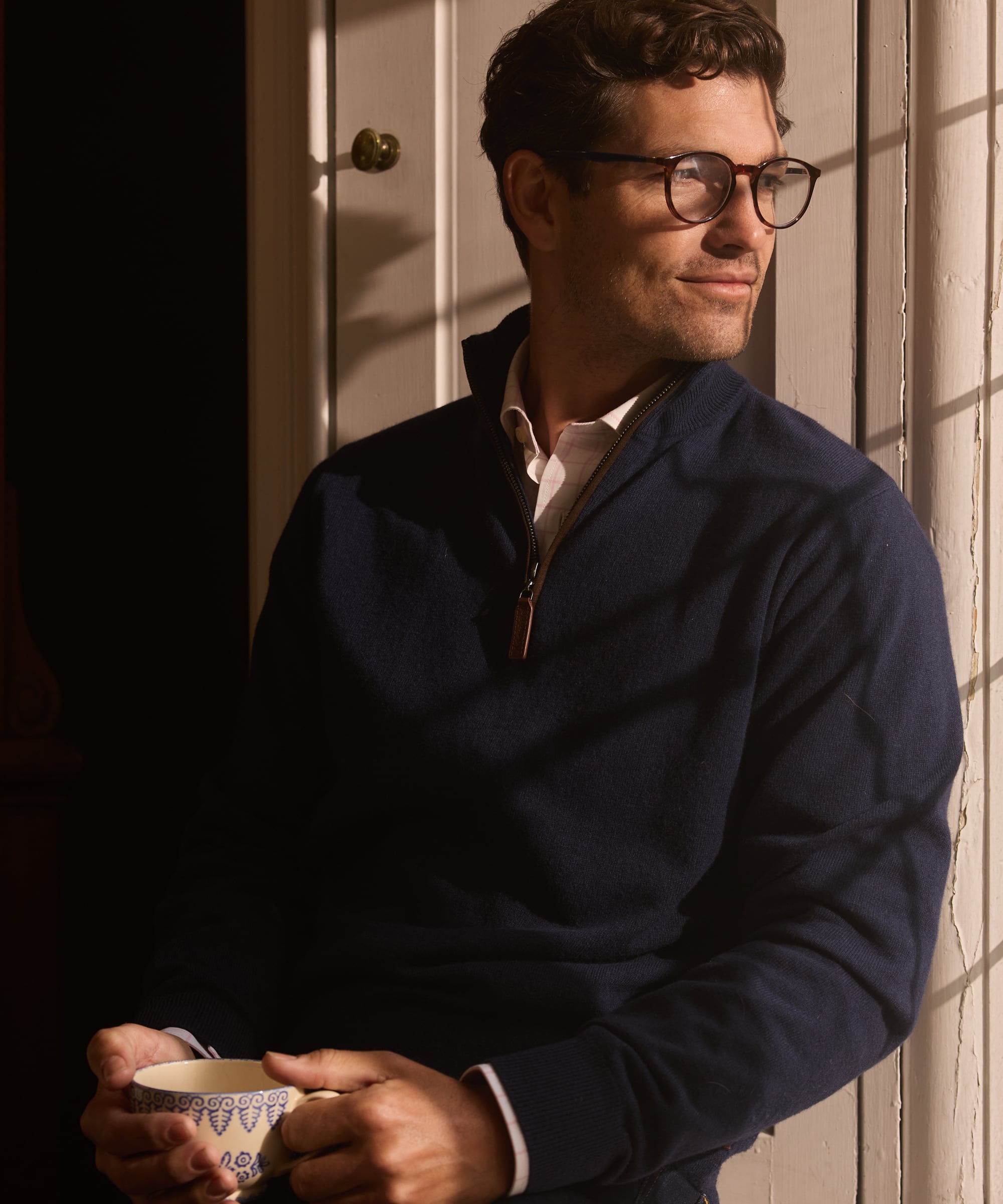 Jura Quarter Zip Jumper - Navy