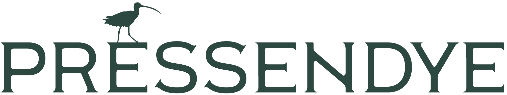 Logo of Pressendye with a stylized bird on a green background