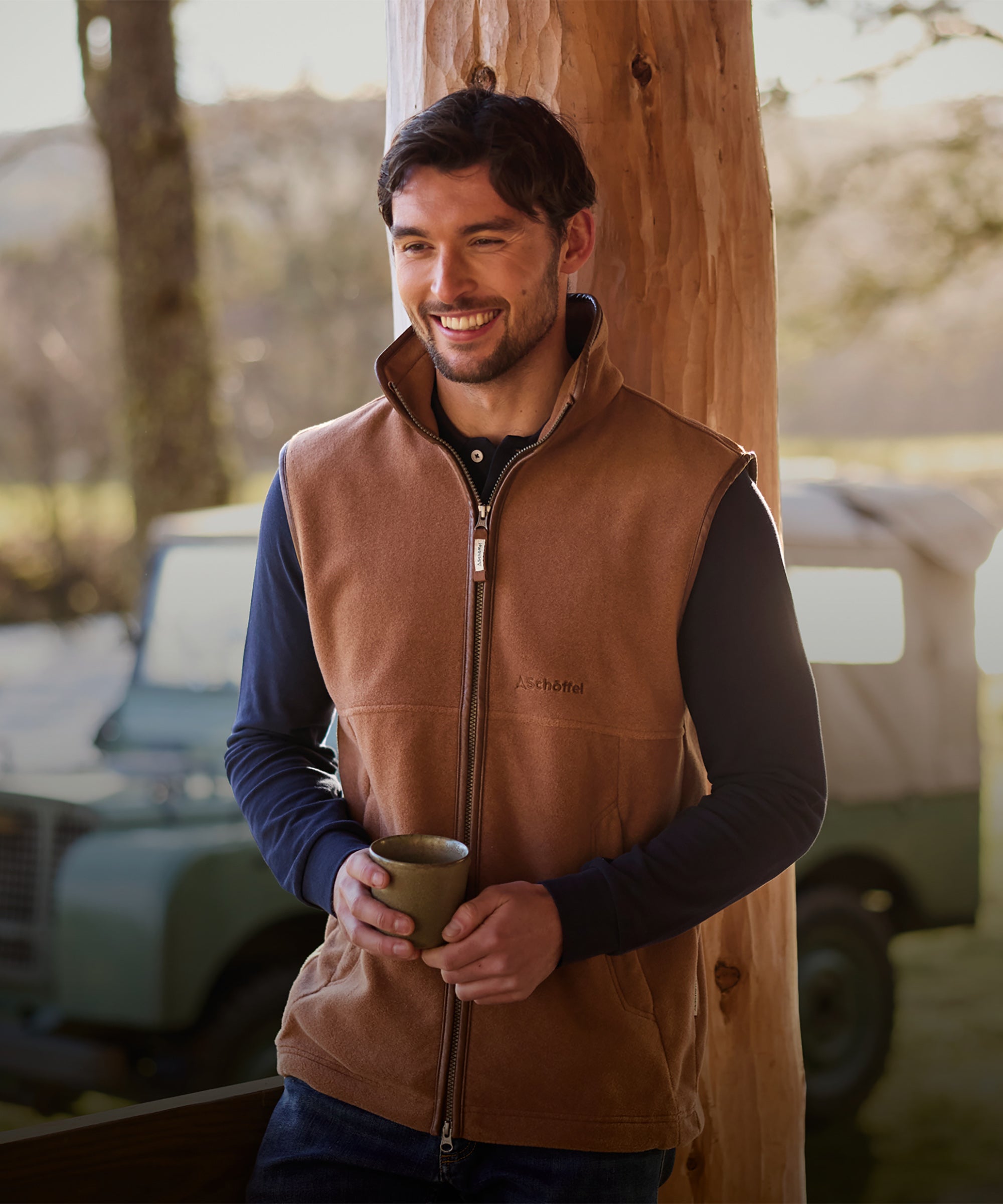 Mens Oakham Fleece Gilet Brown | Schöffel Country