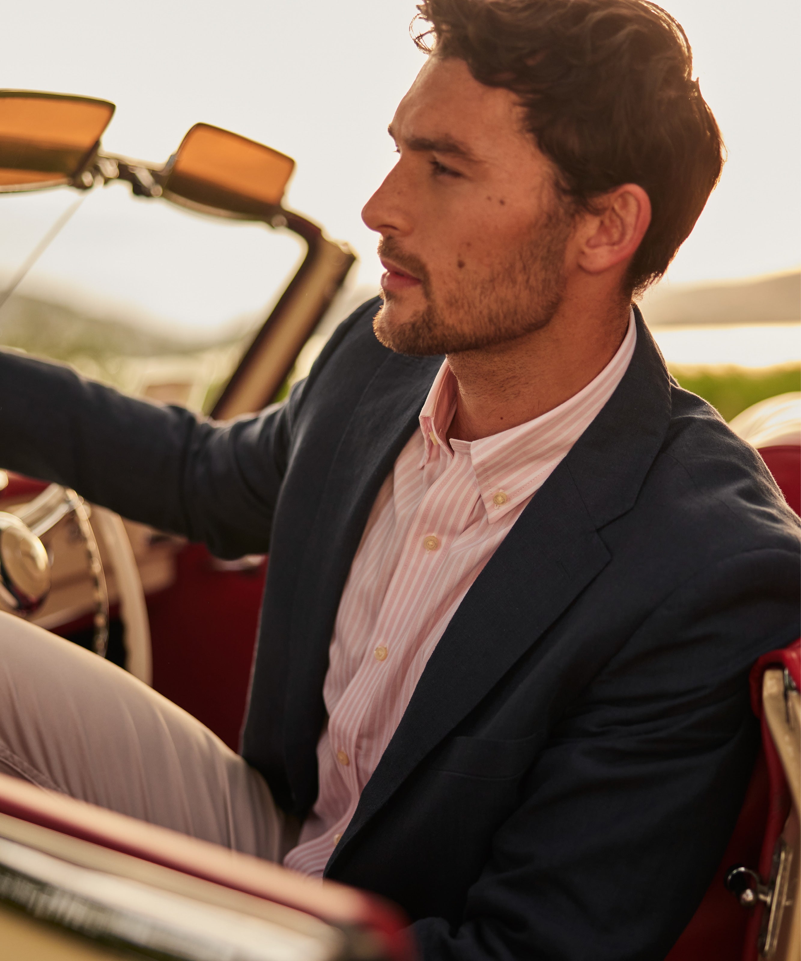 Cowes Linen Jacket - Navy