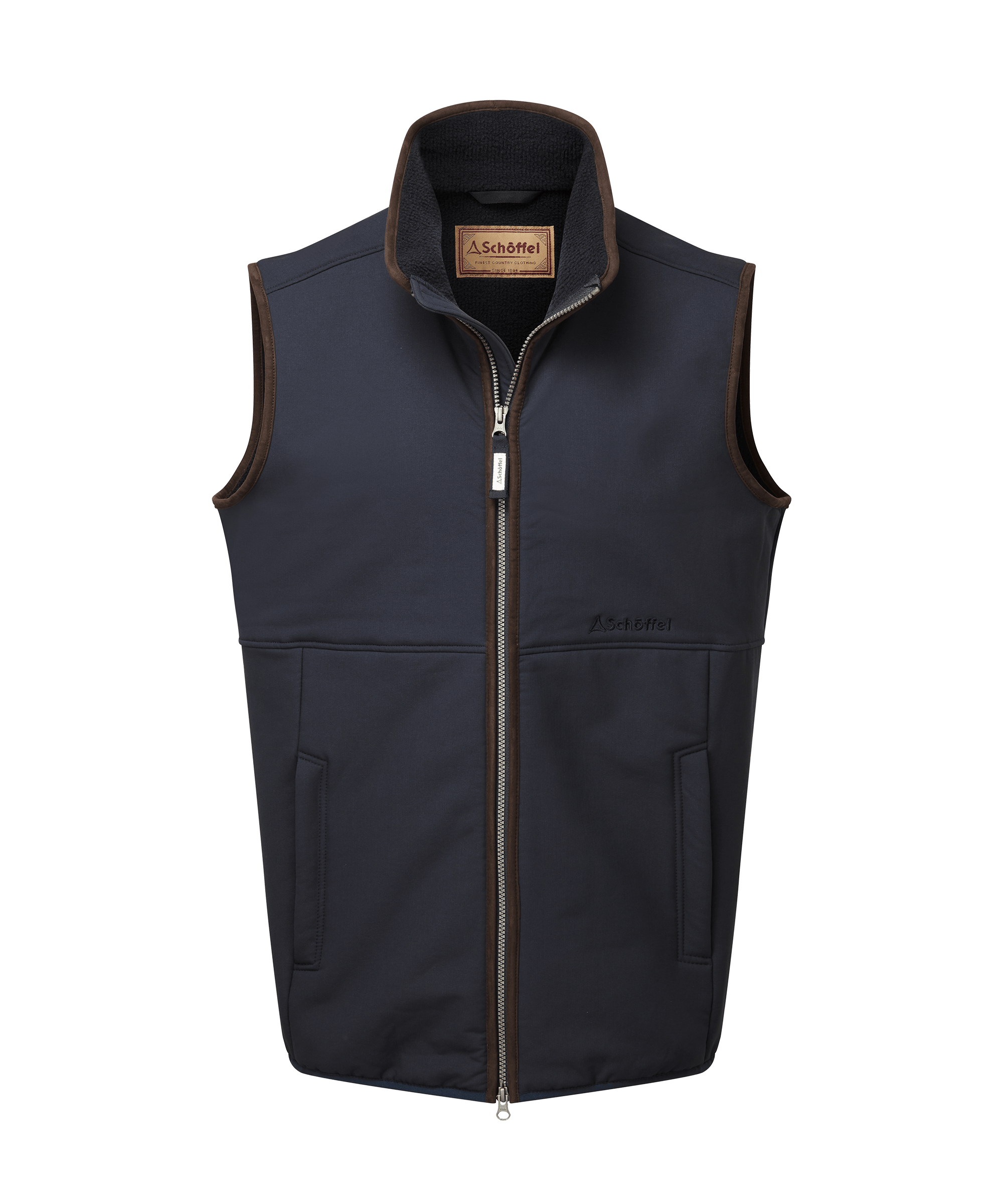 Navy schoffel gilet mens sale