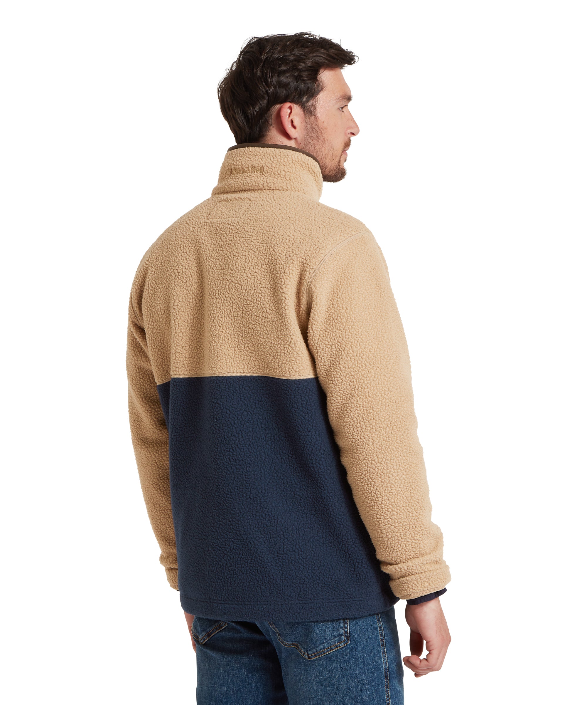 Berkeley Retro Quarter Zip Fleece - True Navy/Tan