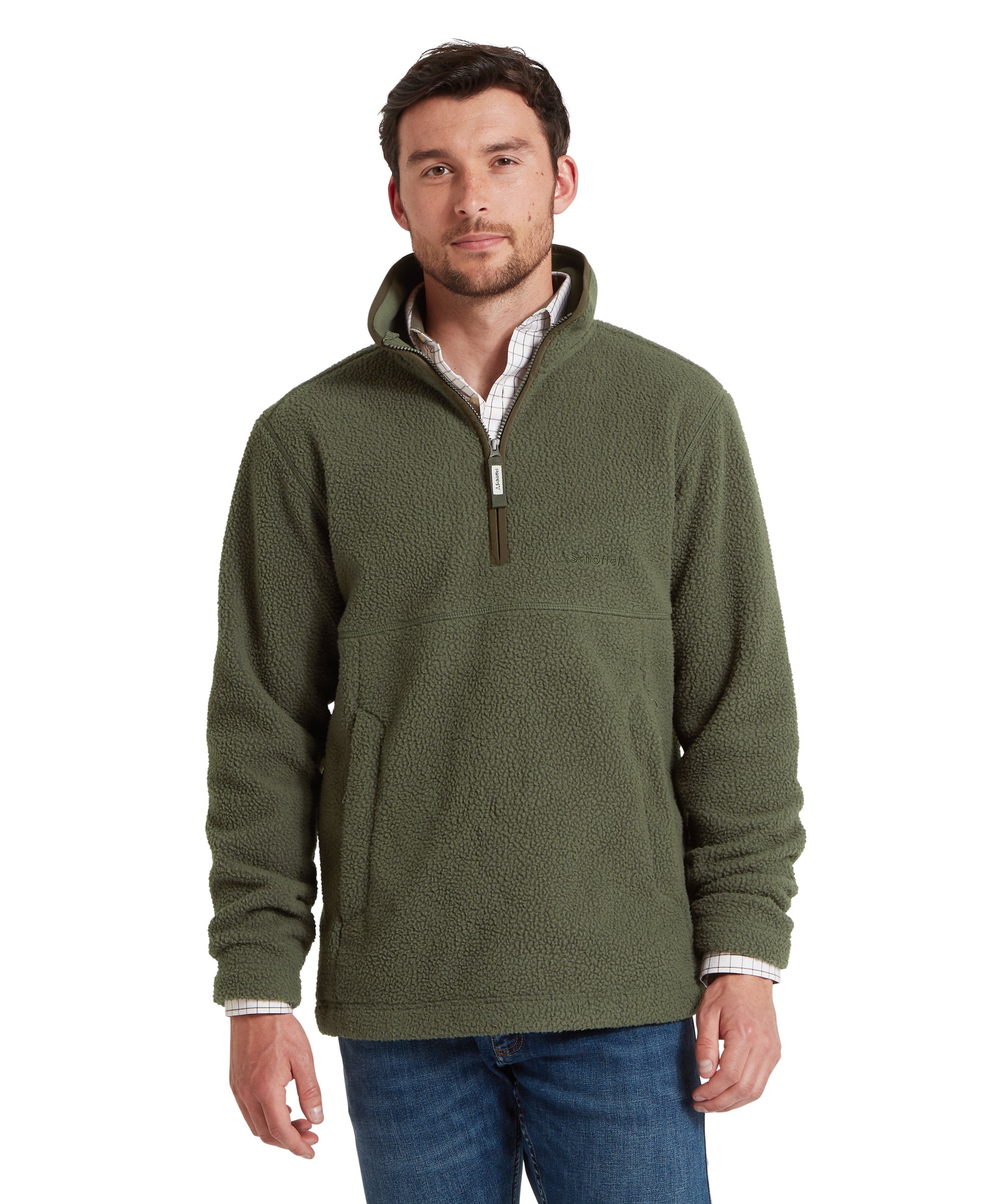 Berkeley Retro Quarter Zip Fleece - Woodland