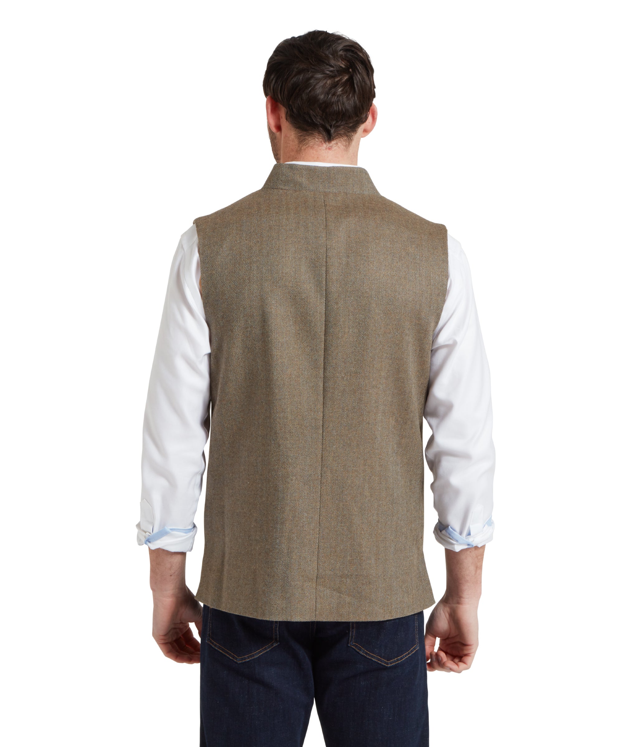 Men's Berwick Nehru Green Tweed Vest | Schöffel Country US
