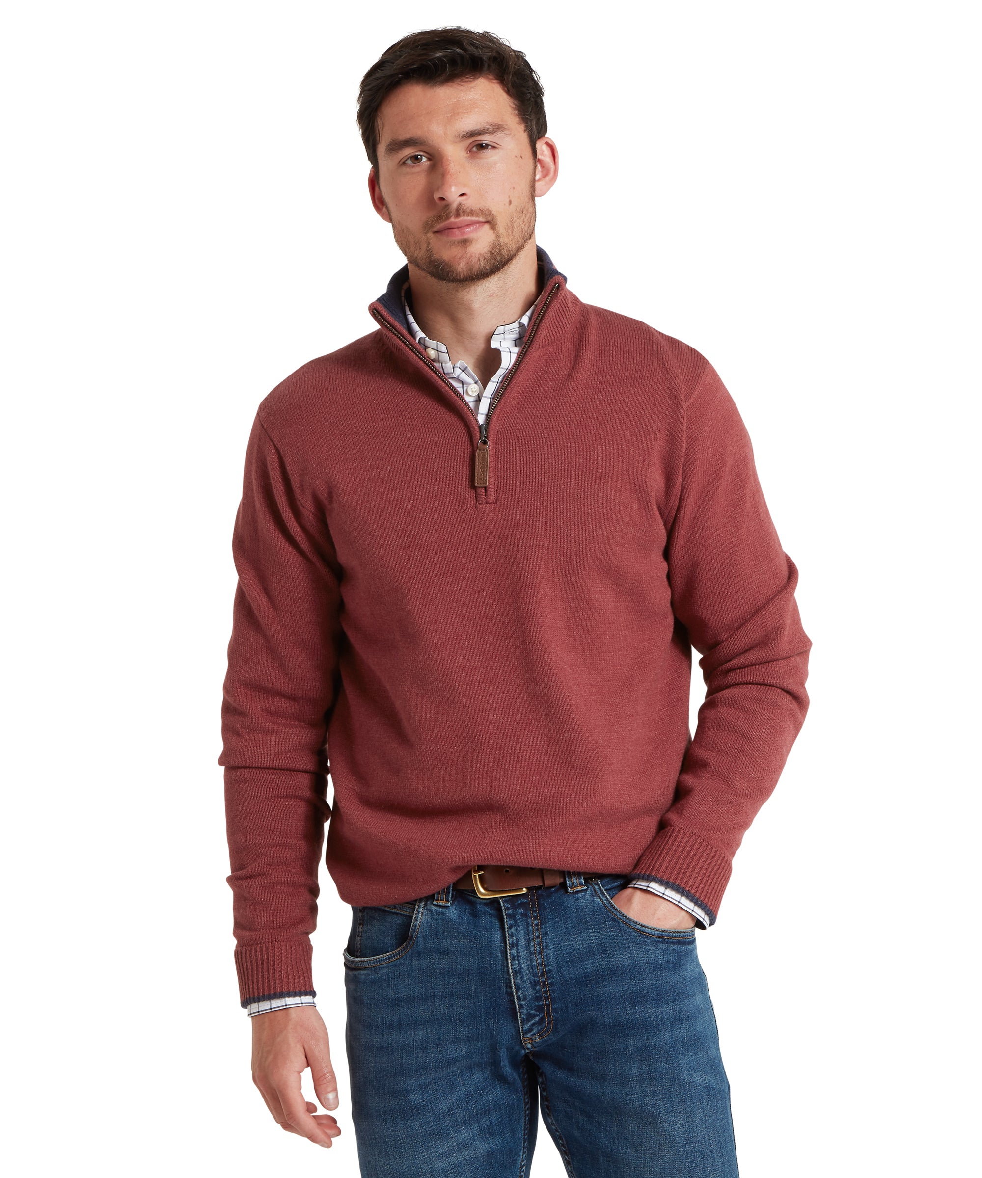 Blair Quarter Zip Jumper - Redwood