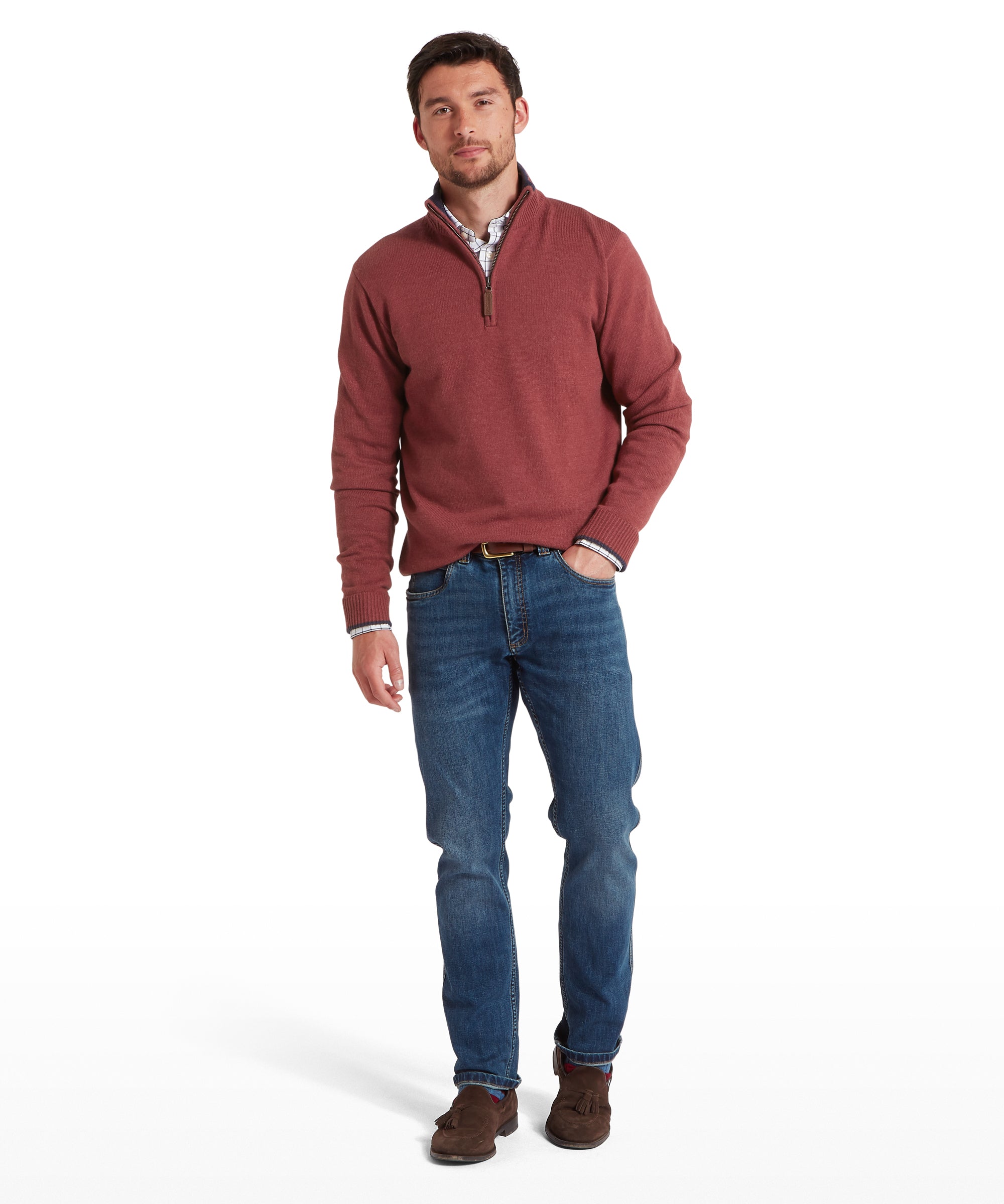Blair Quarter Zip Jumper - Redwood