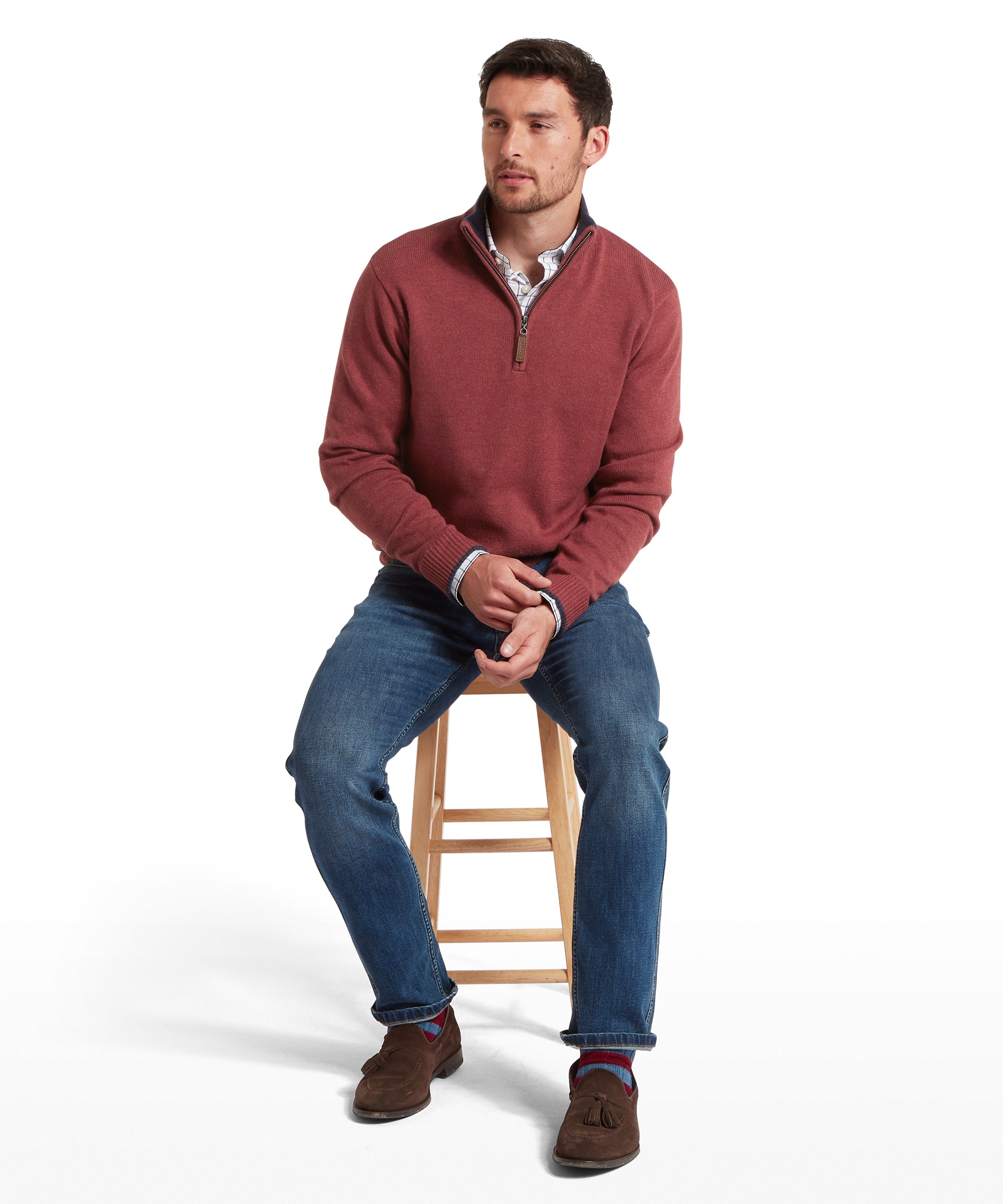 Blair Quarter Zip Jumper - Redwood