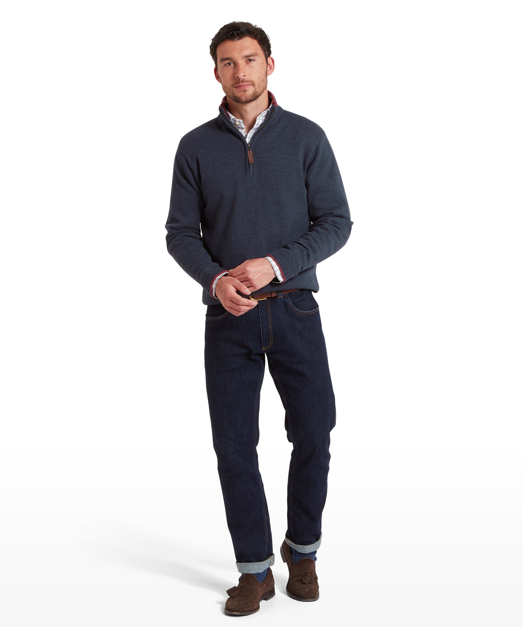 Blair Quarter Zip Jumper - Ink Navy