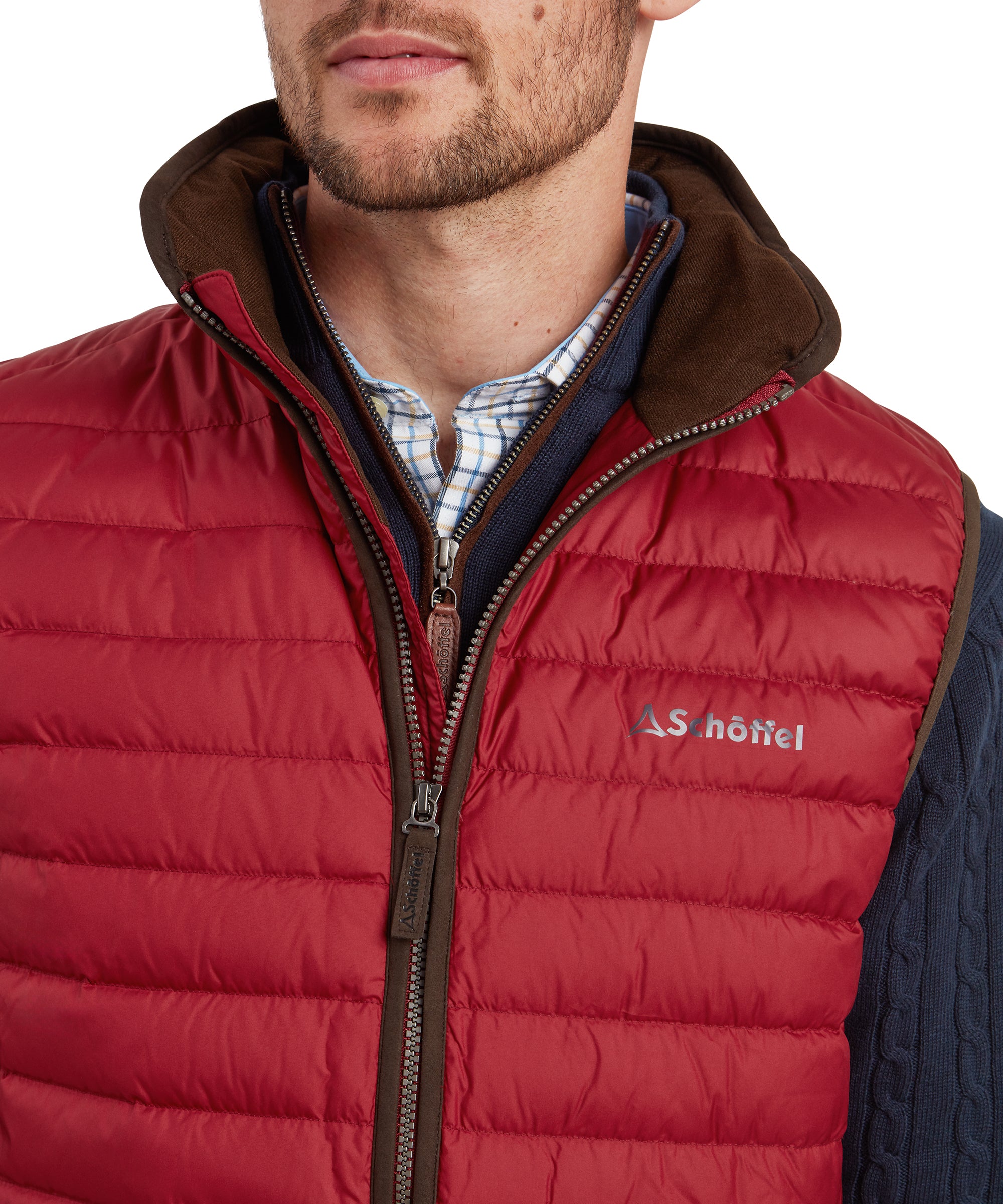 Men's Bowden Lightweight Breathable Down Gilet Red Schöffel Country