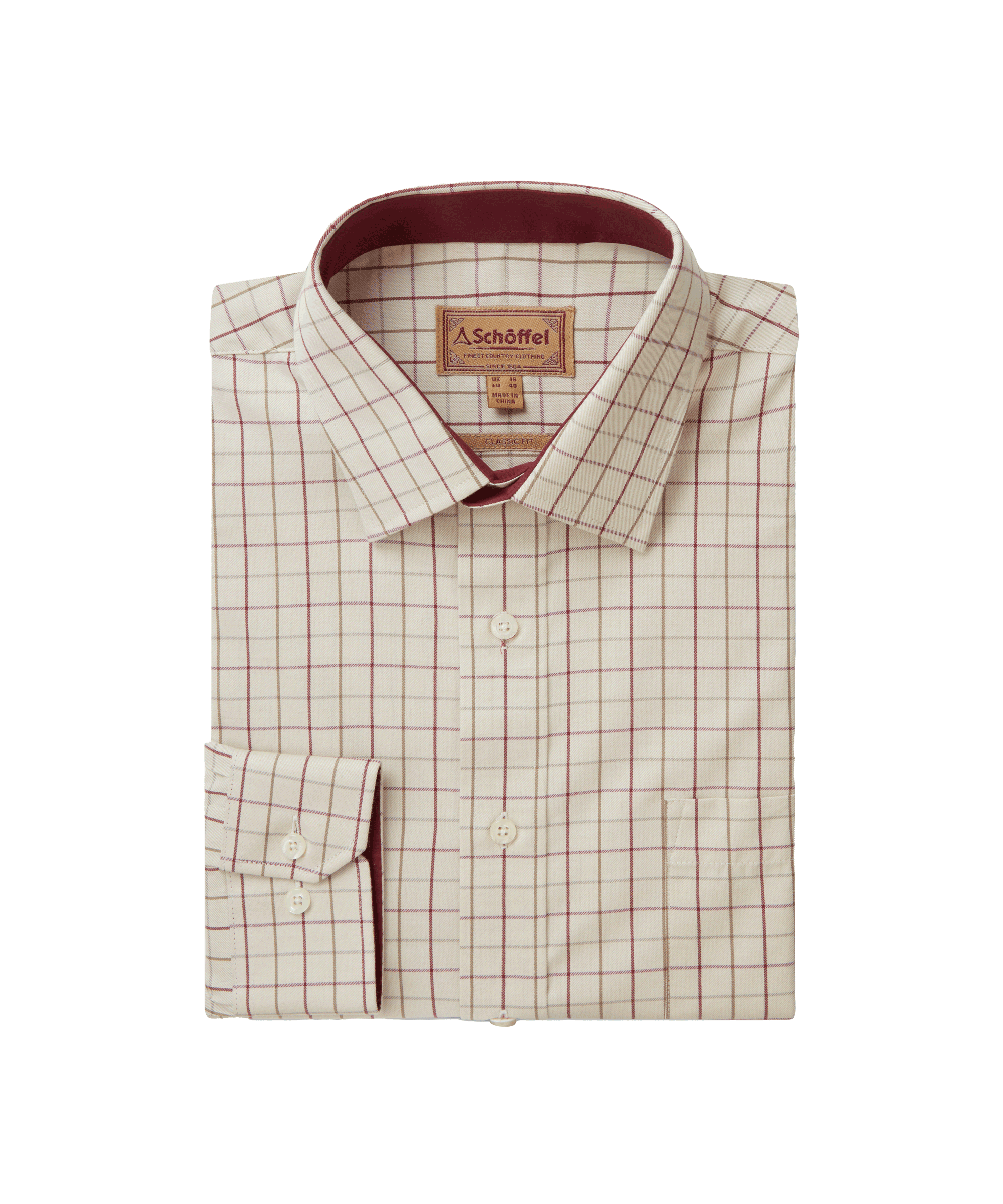 Burnham Tattersall Classic Shirt - Damson Tattersall