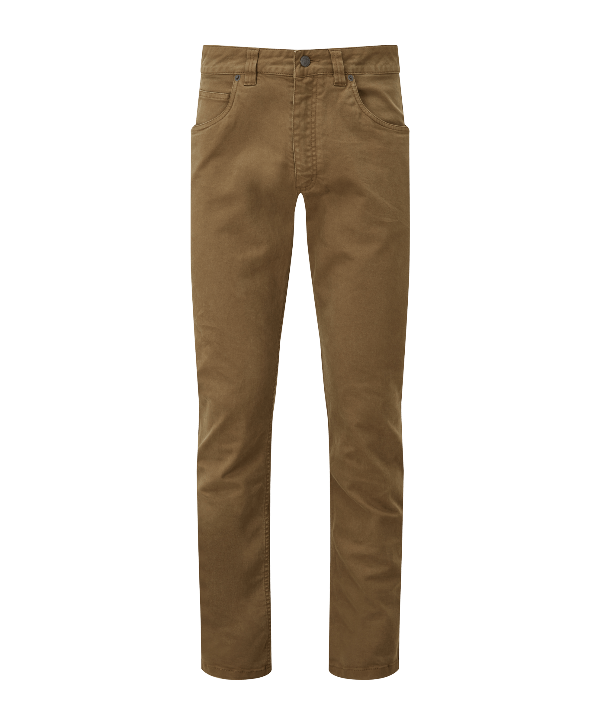 Canterbury 5-pocket jean toffee tan chino pants with button closure