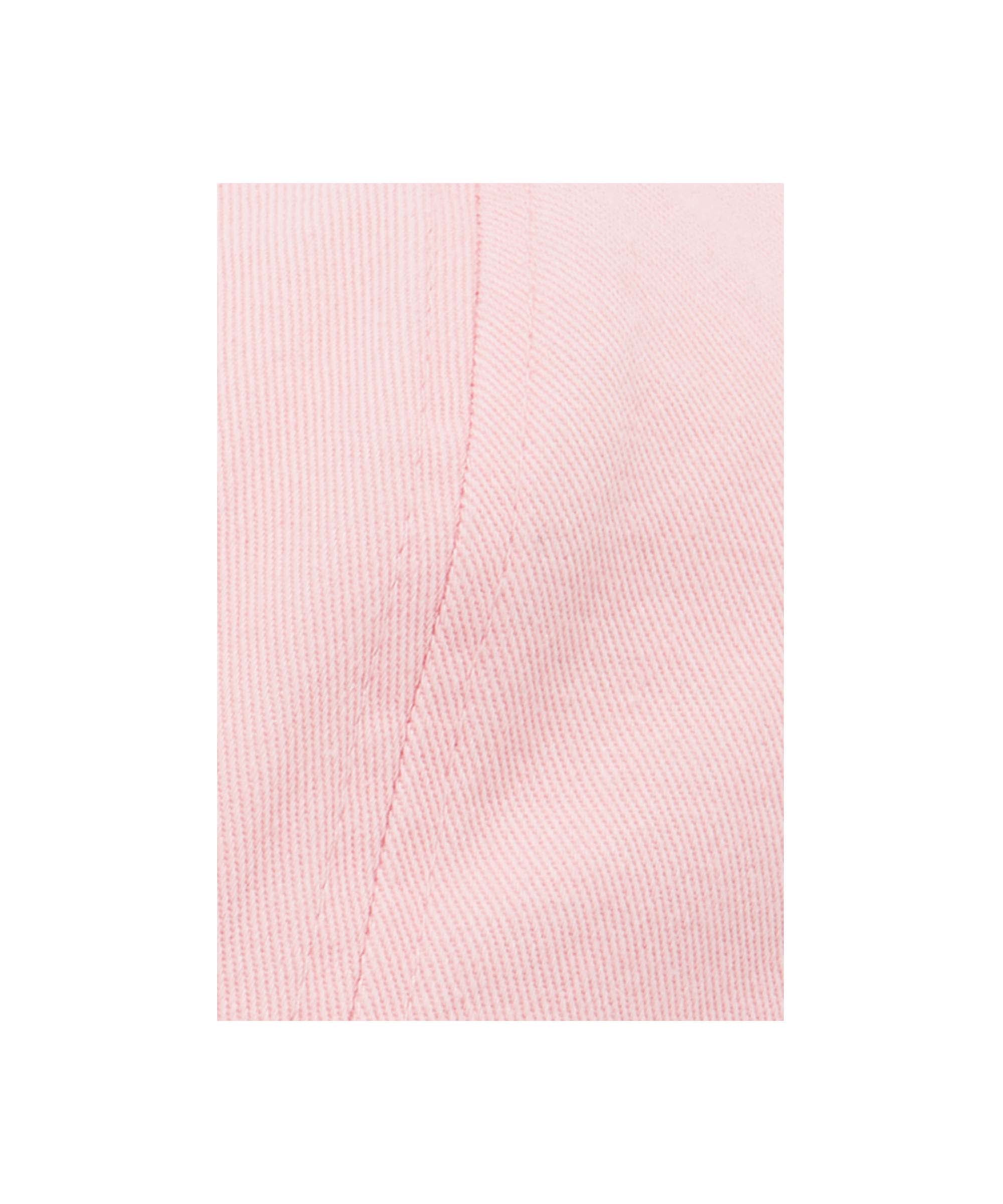 Schöffel Men's Colwell Cap in Pink cotton twill fabric close-up panel seam detail