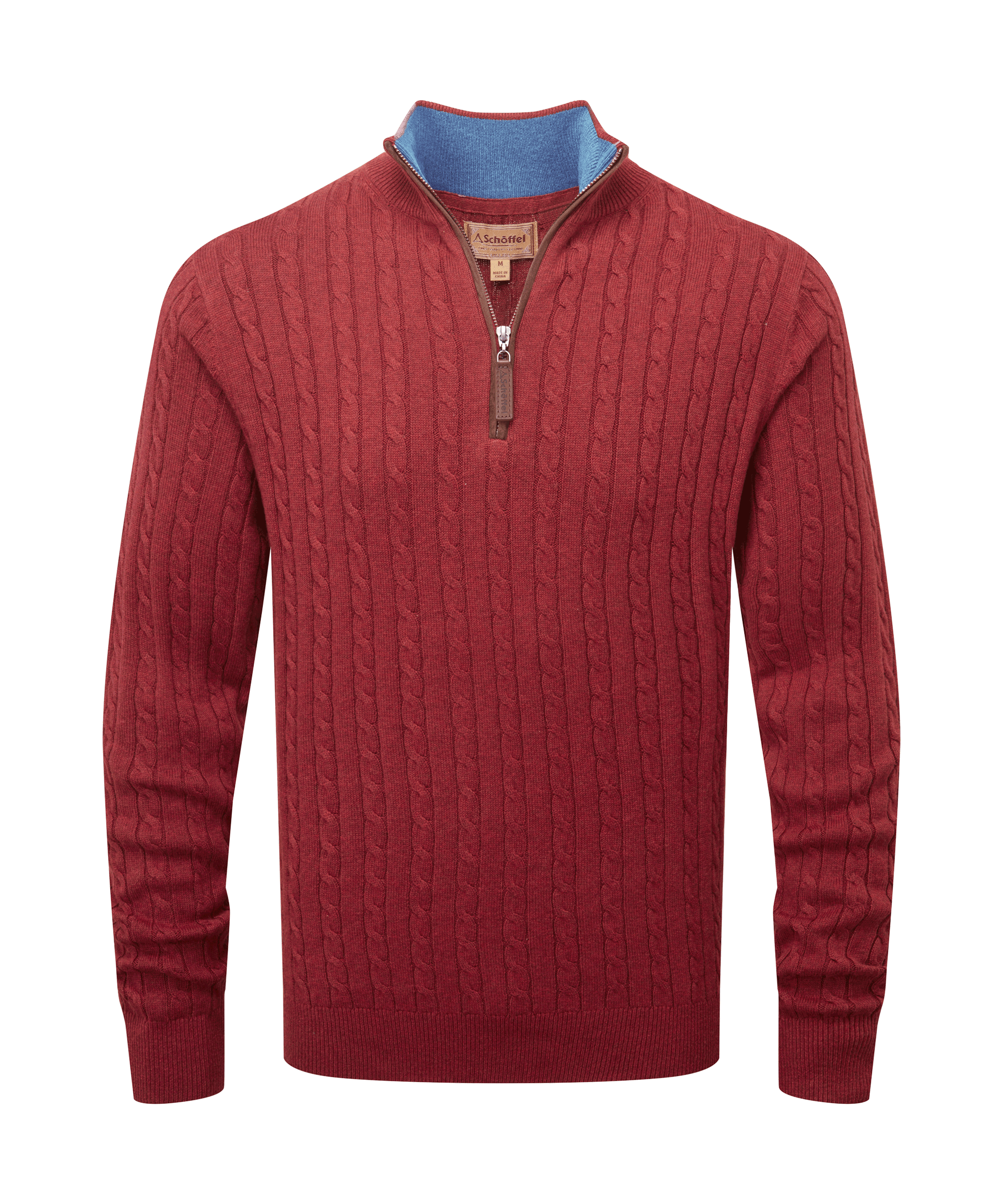 Men s Quarter Zip Jumper Chilli Red Schoffel Country