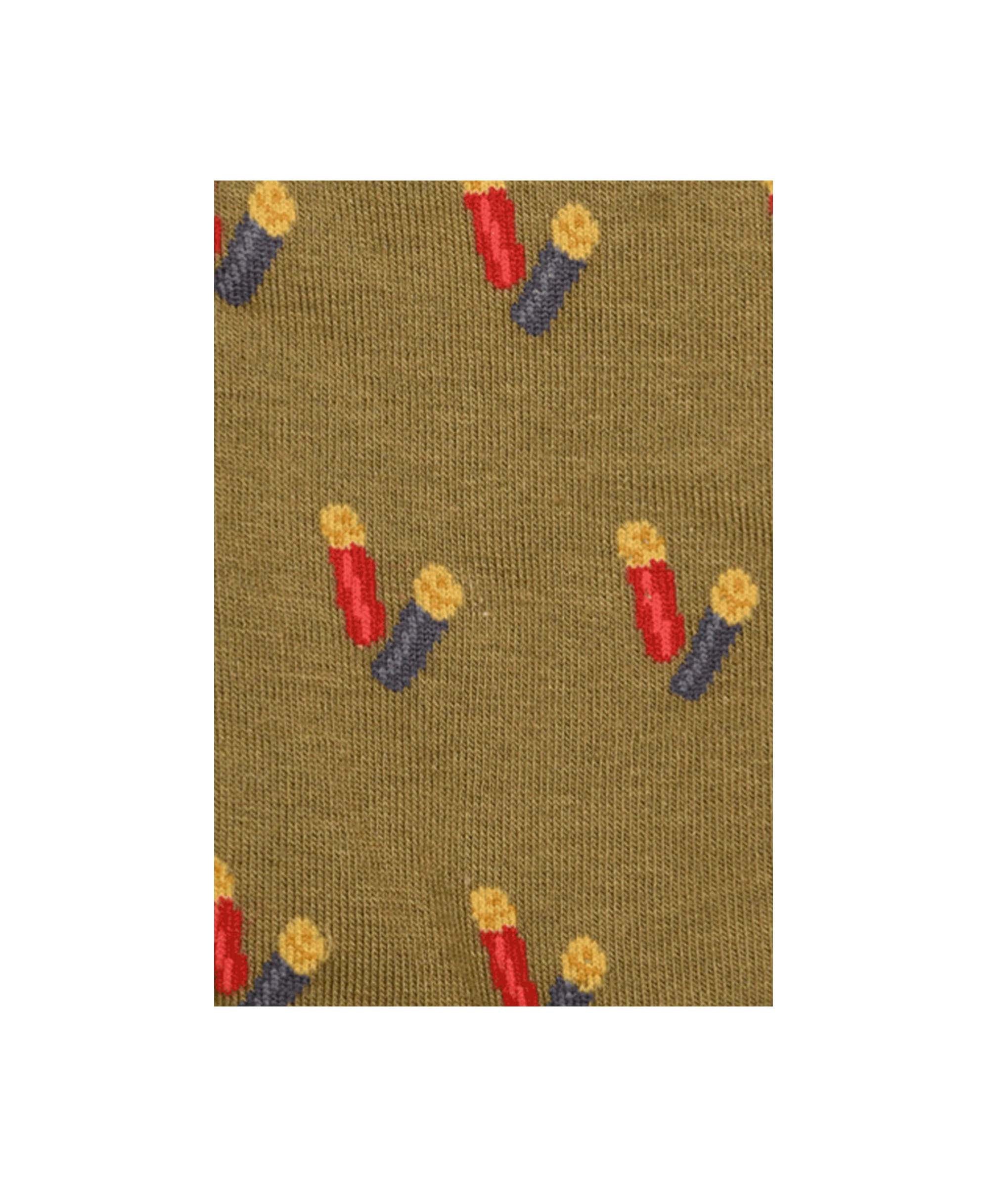 Close up of olive green sock