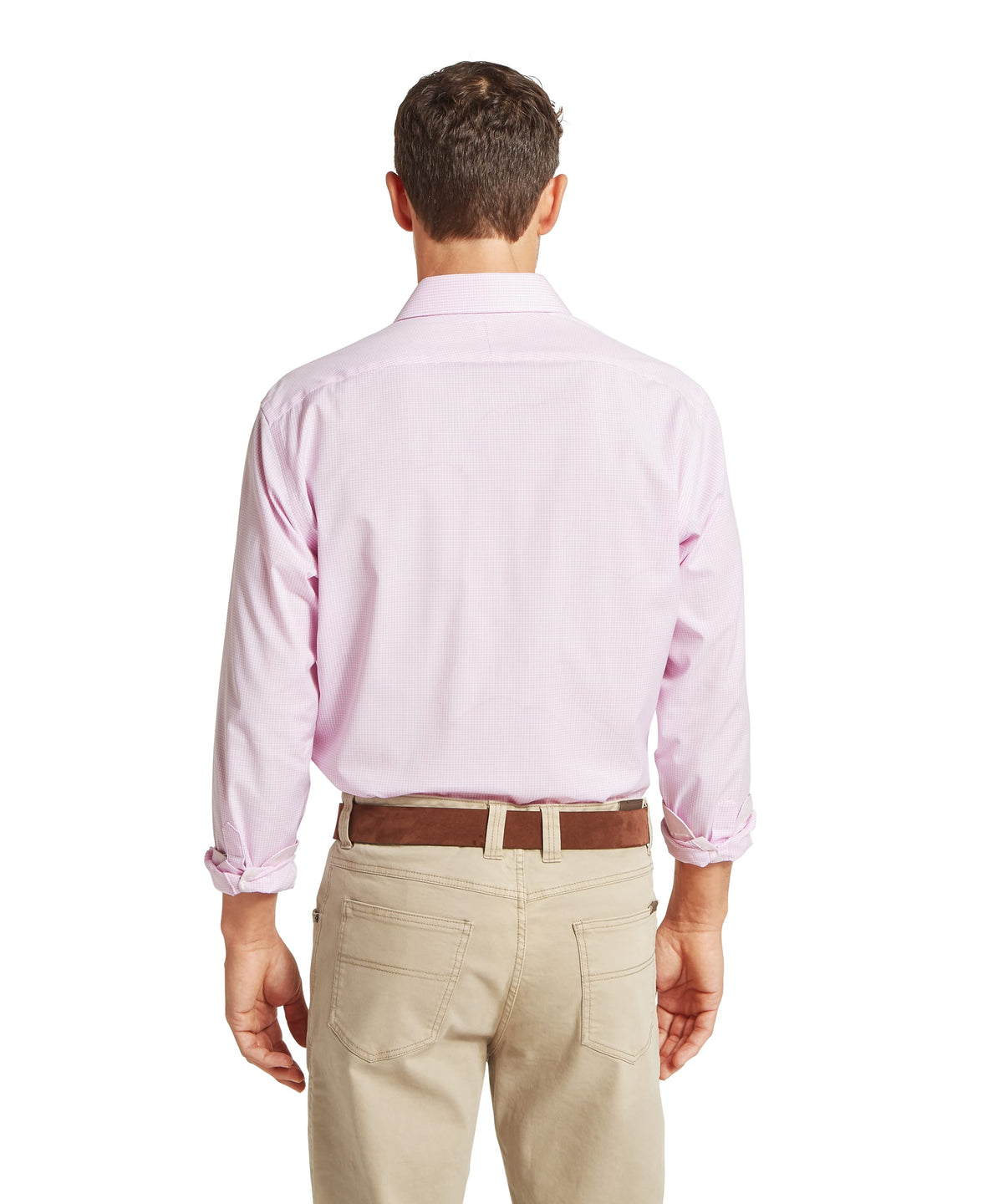 Greenwich Tailored Shirt for men in Pink, from Schöffel, paired with stone chinos