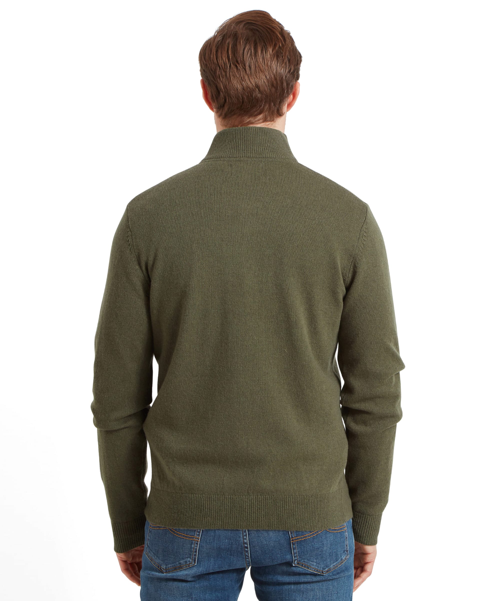 Men's Lambswool Quarter Zip Moss Green | Schöffel Country US