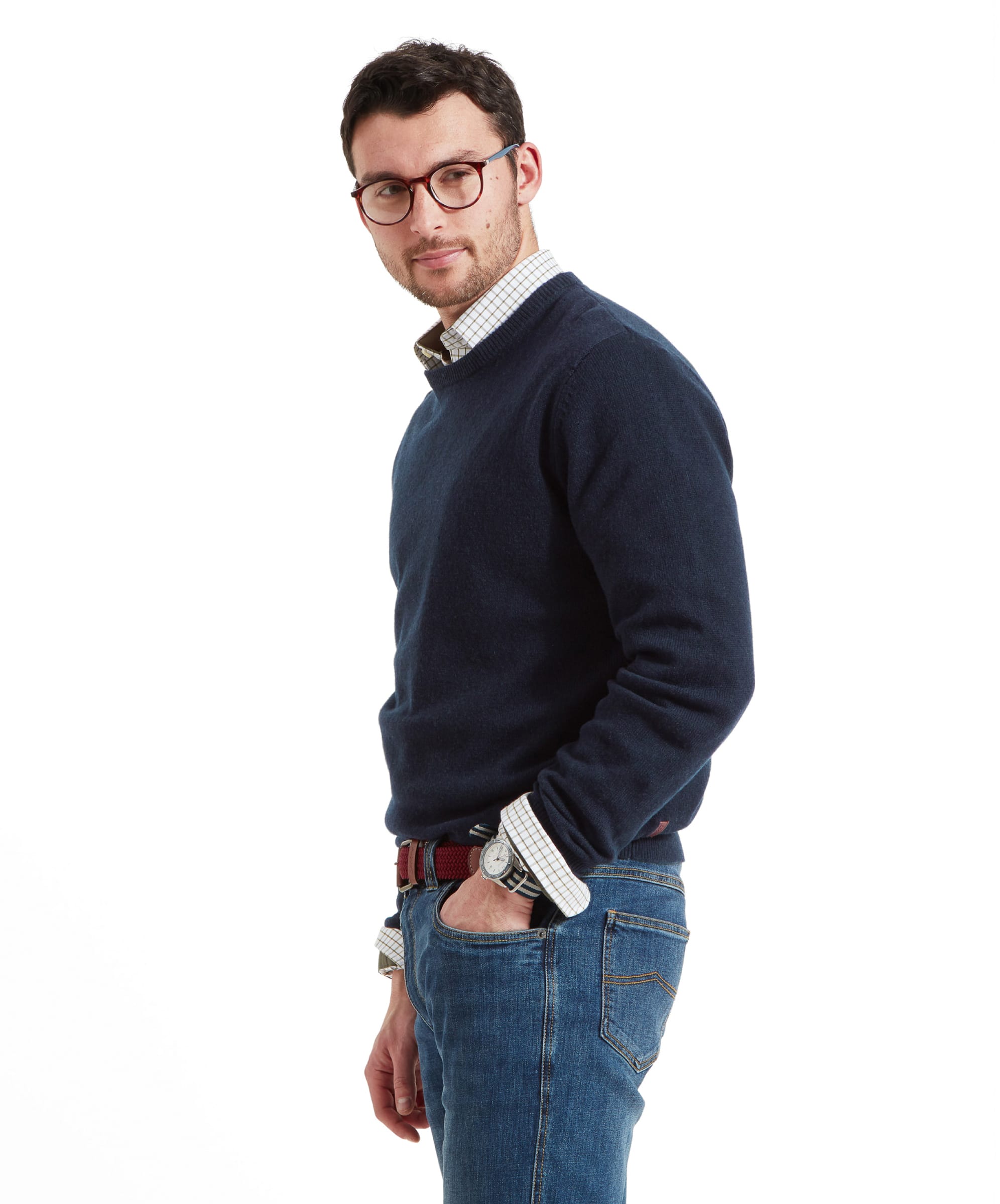 Men's Lewis Crew Neck Jumper Navy
