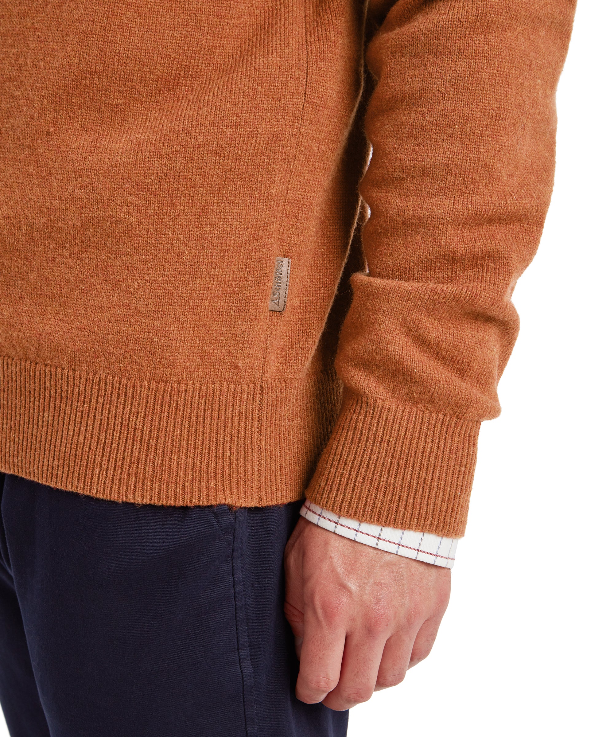 Men's Lambswool Quarter Zip Jumper Brick Red | Schöffel Country