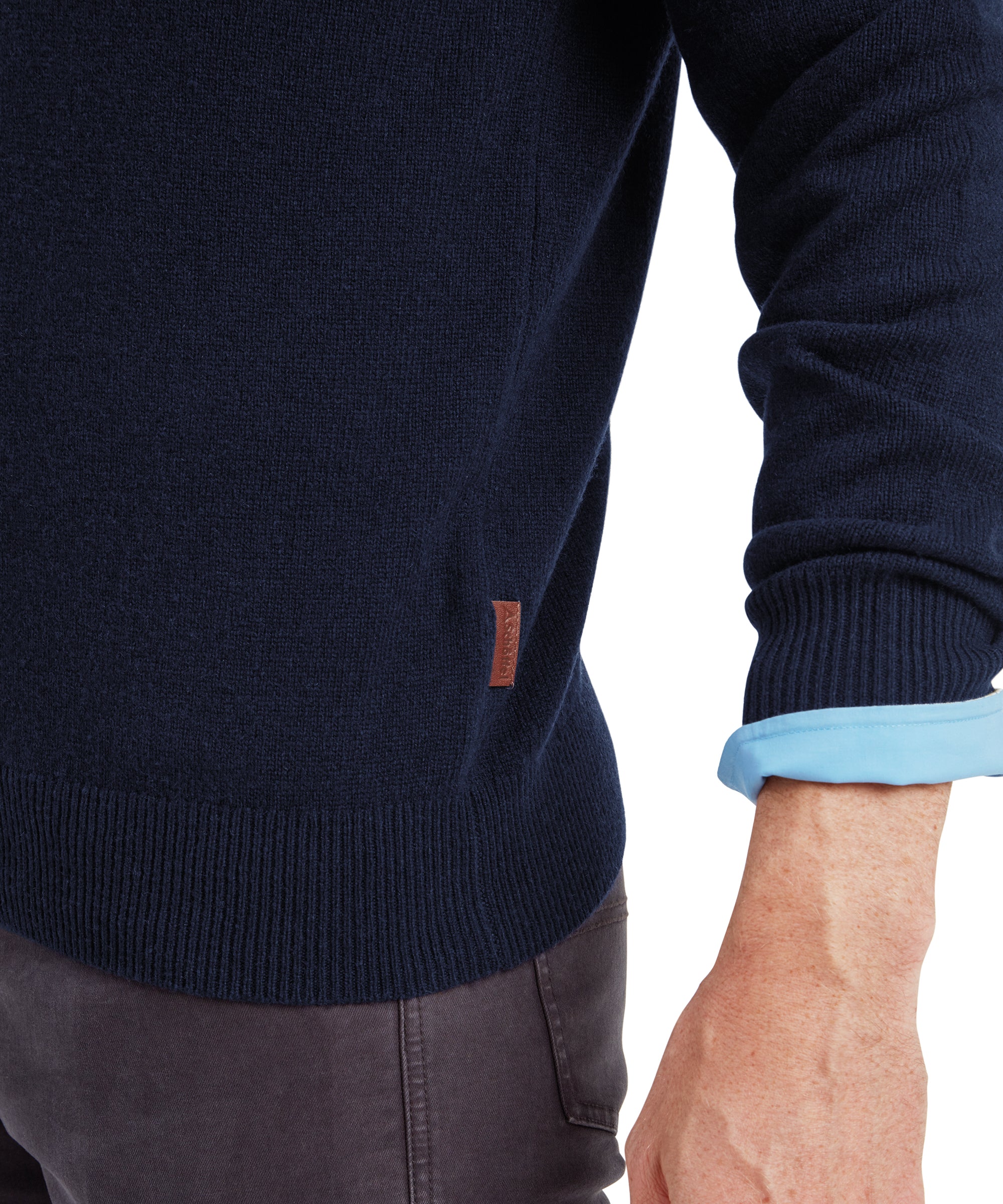 Men's Lewis Lambswool Quarter Zip Sweater Navy | Schöffel