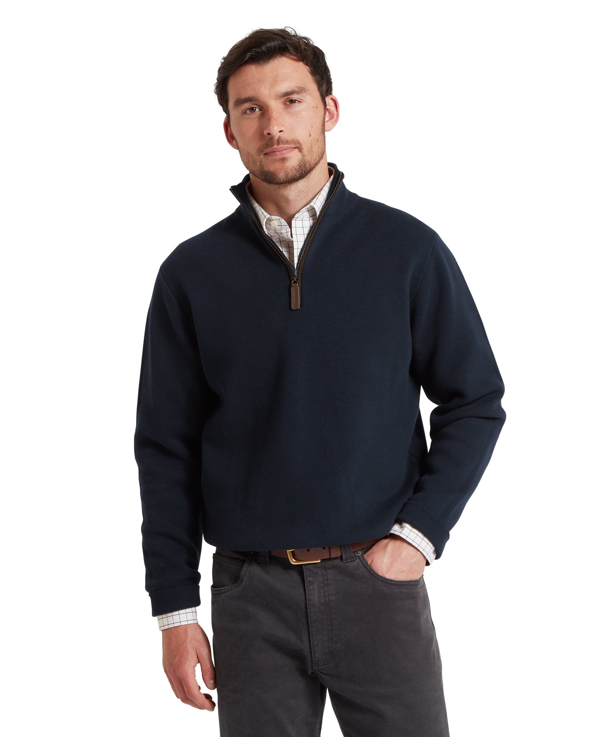 Men's Marlow Quarter Zip Jumper Navy | Schöffel Country US
