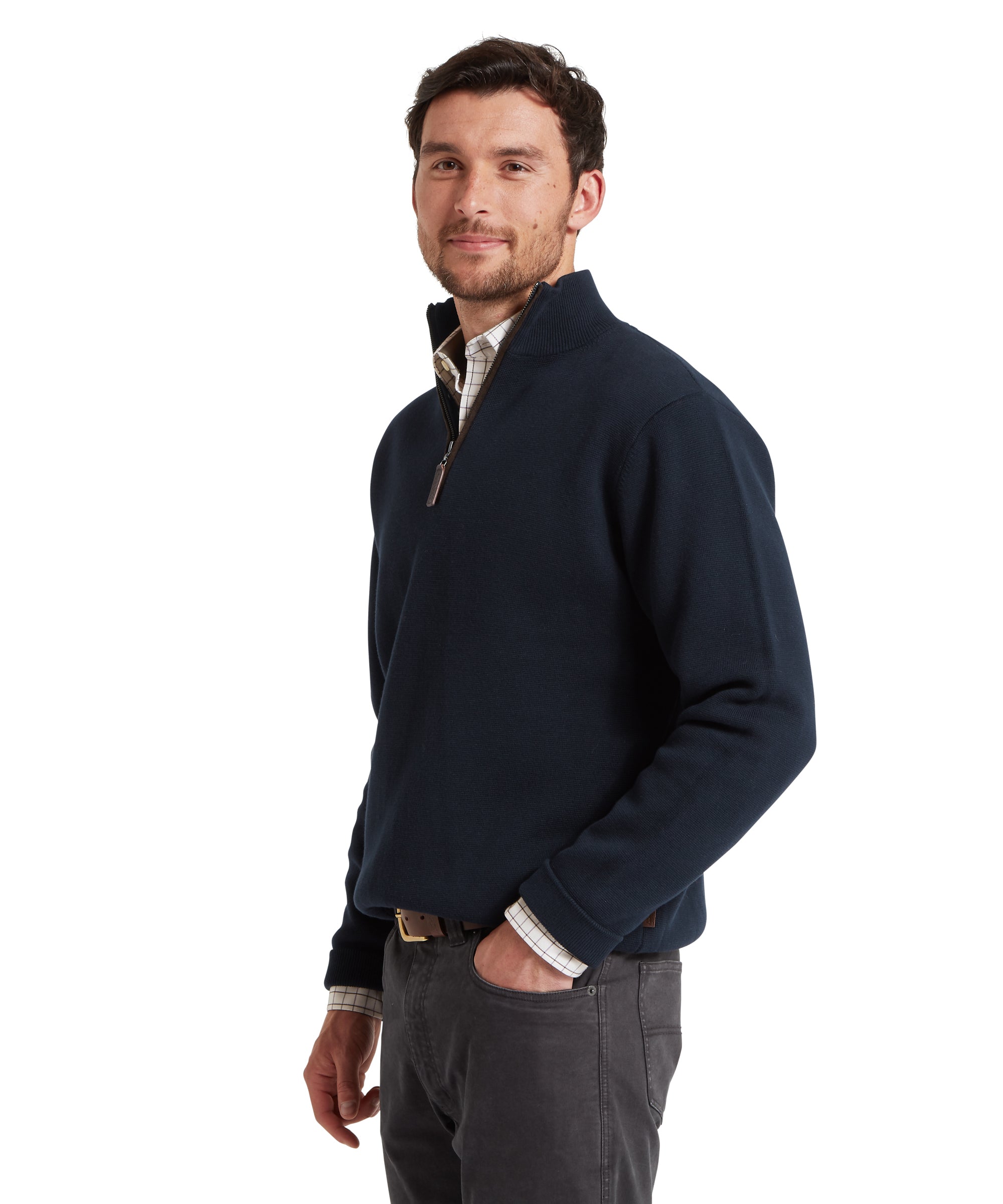 Men's Marlow Quarter Zip Jumper Navy | Schffel Country US Men's Marlow Quarter Zip Jumper Navy | Schffel Country US