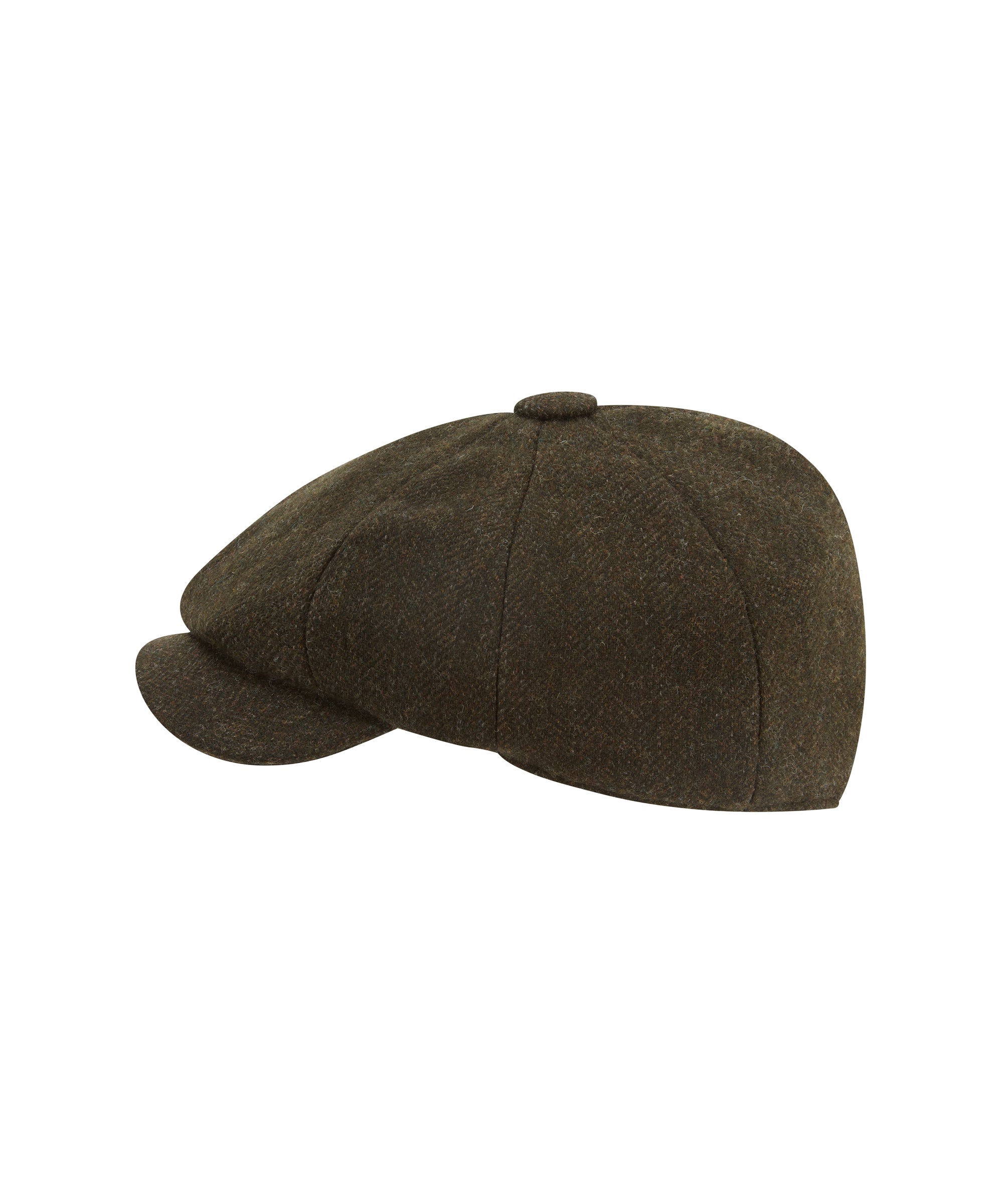 Newsboy Cap - Dark Olive Herringbone Tweed