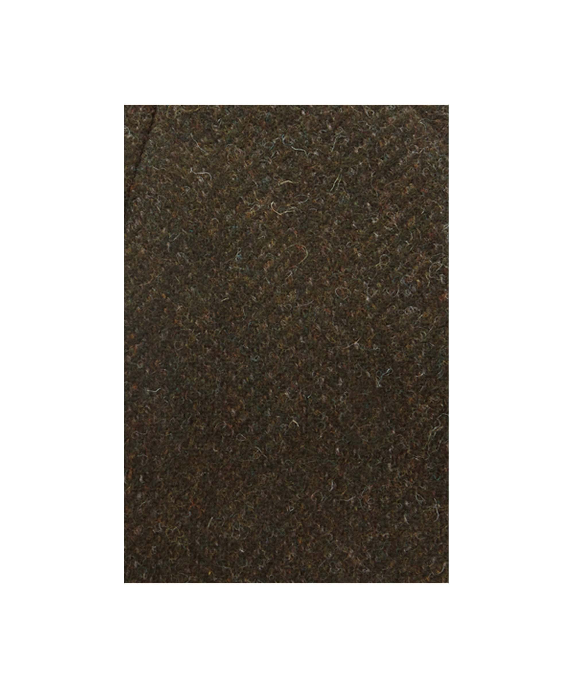 Close up of Schoffel Men's newsboy cap focussing on the tweed