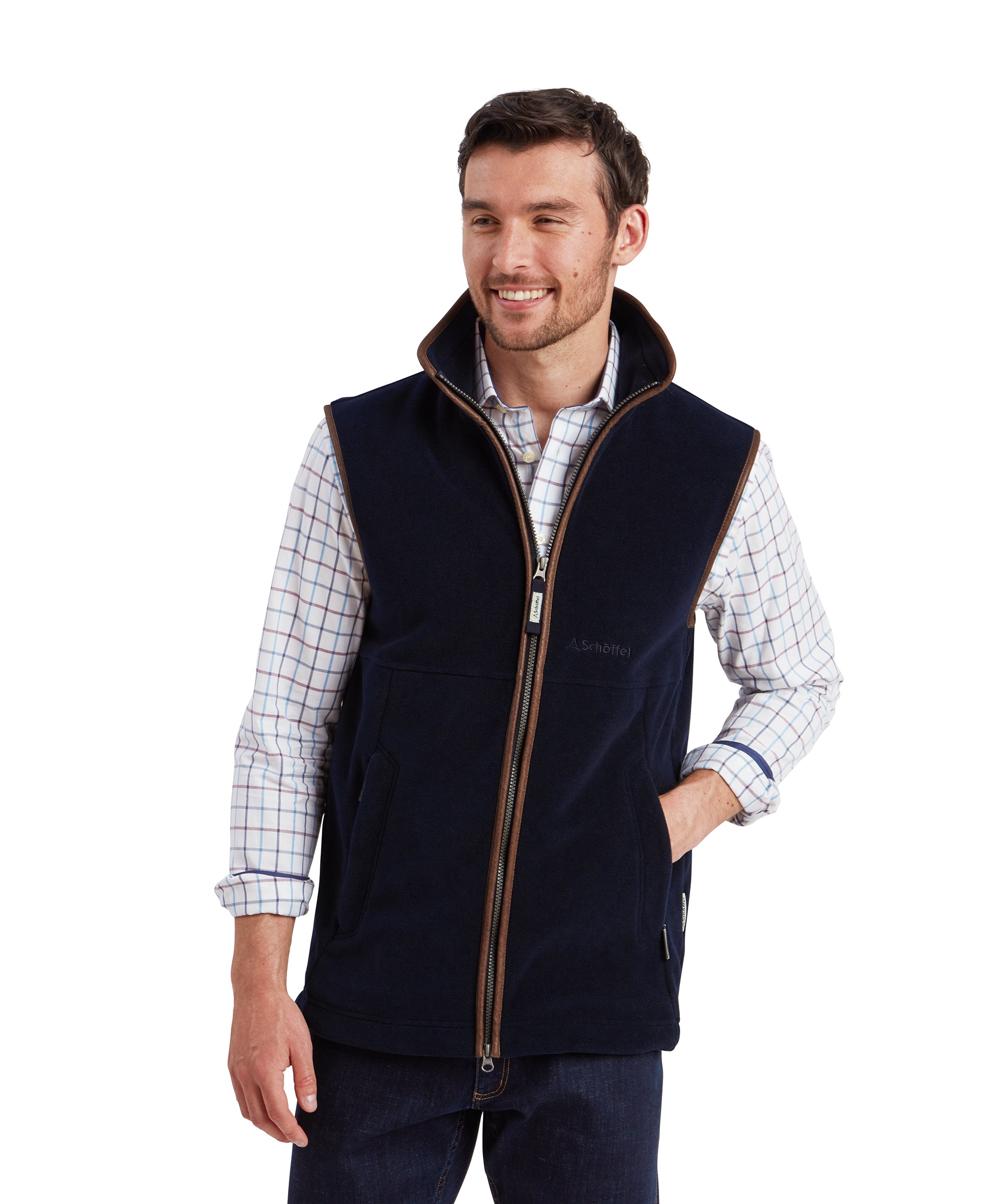 Schoffel Navy Blue Mens Fleece Jacket Men's Oakham Fleece Gilet