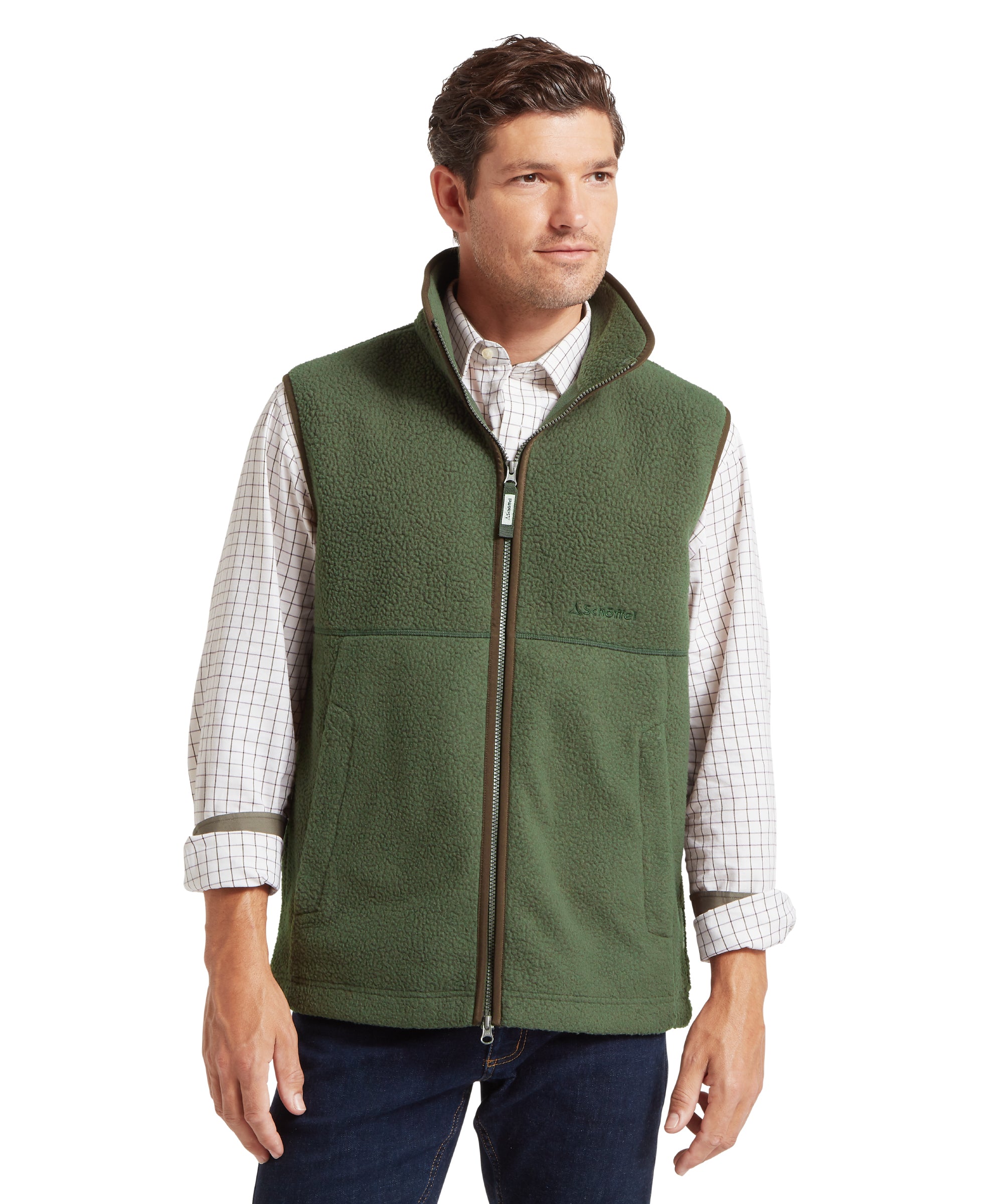 Oakham Retro Fleece Gilet - Woodland