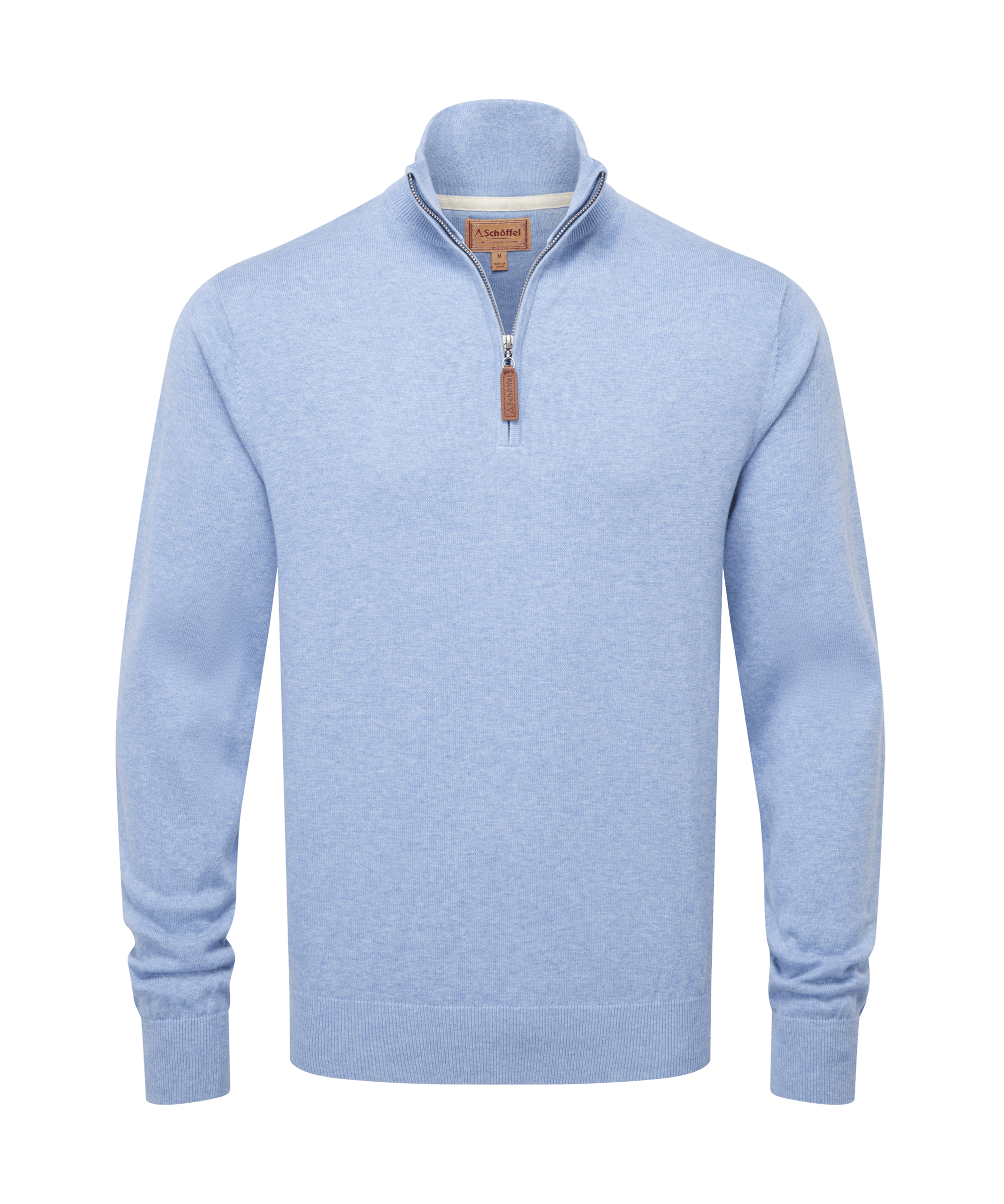 Men s Porthmeor Cotton Quarter Zip Blue Schoffel Country US