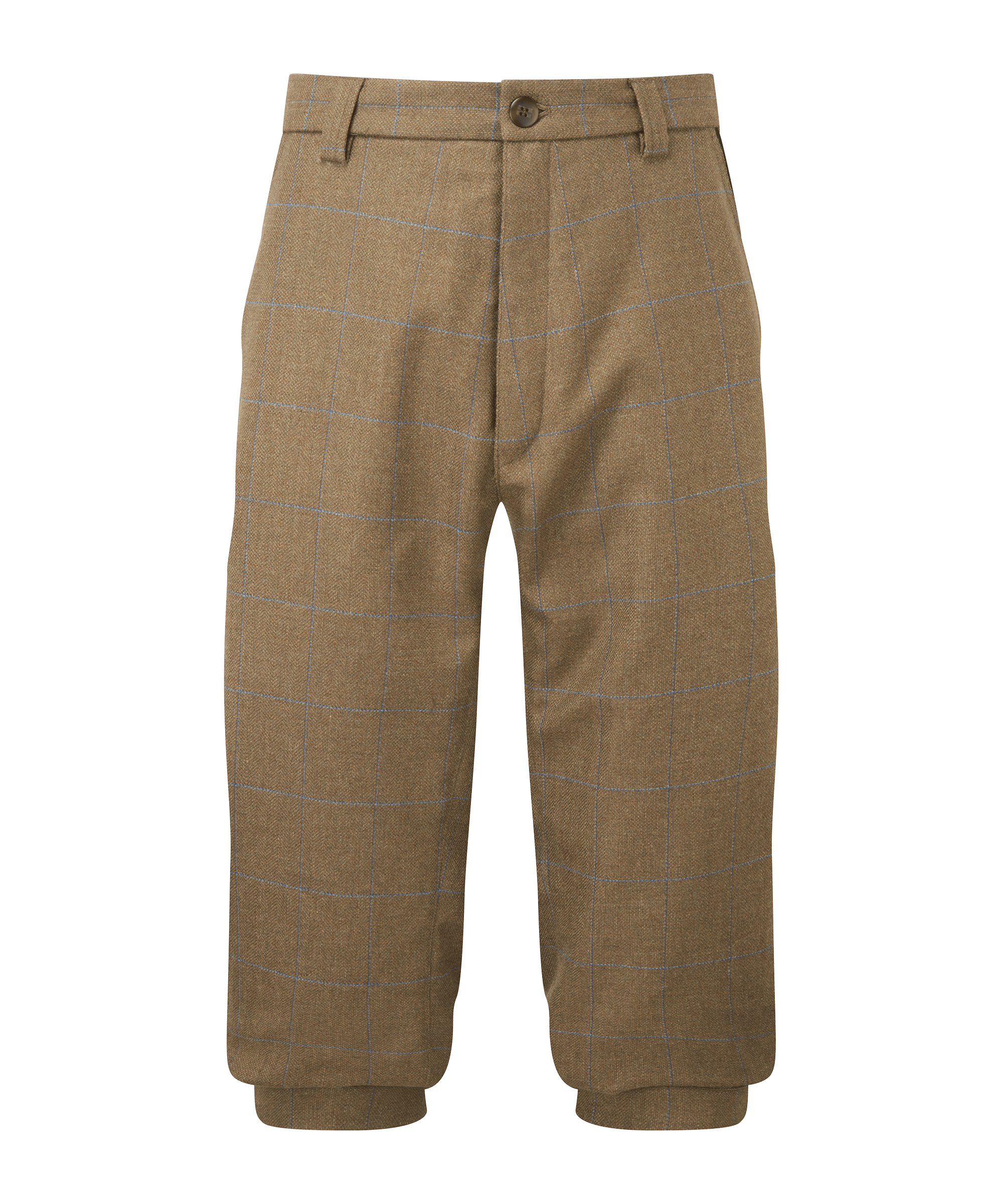 Schöffel men's tailored breeks in warm tan tweed with buckle fastenings at the knee and side pockets