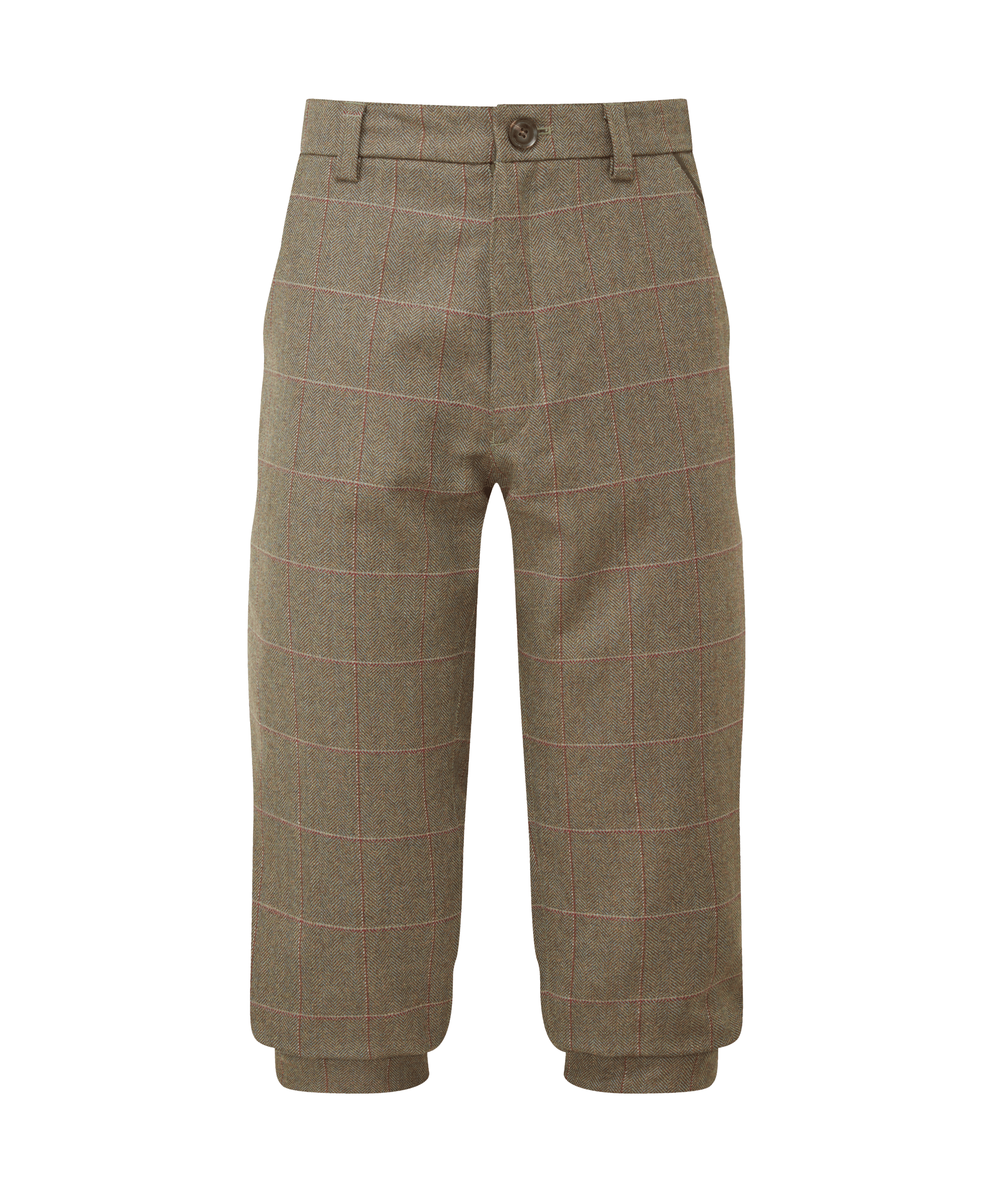Schöffel men's tailored breeks in light brown windowpane check