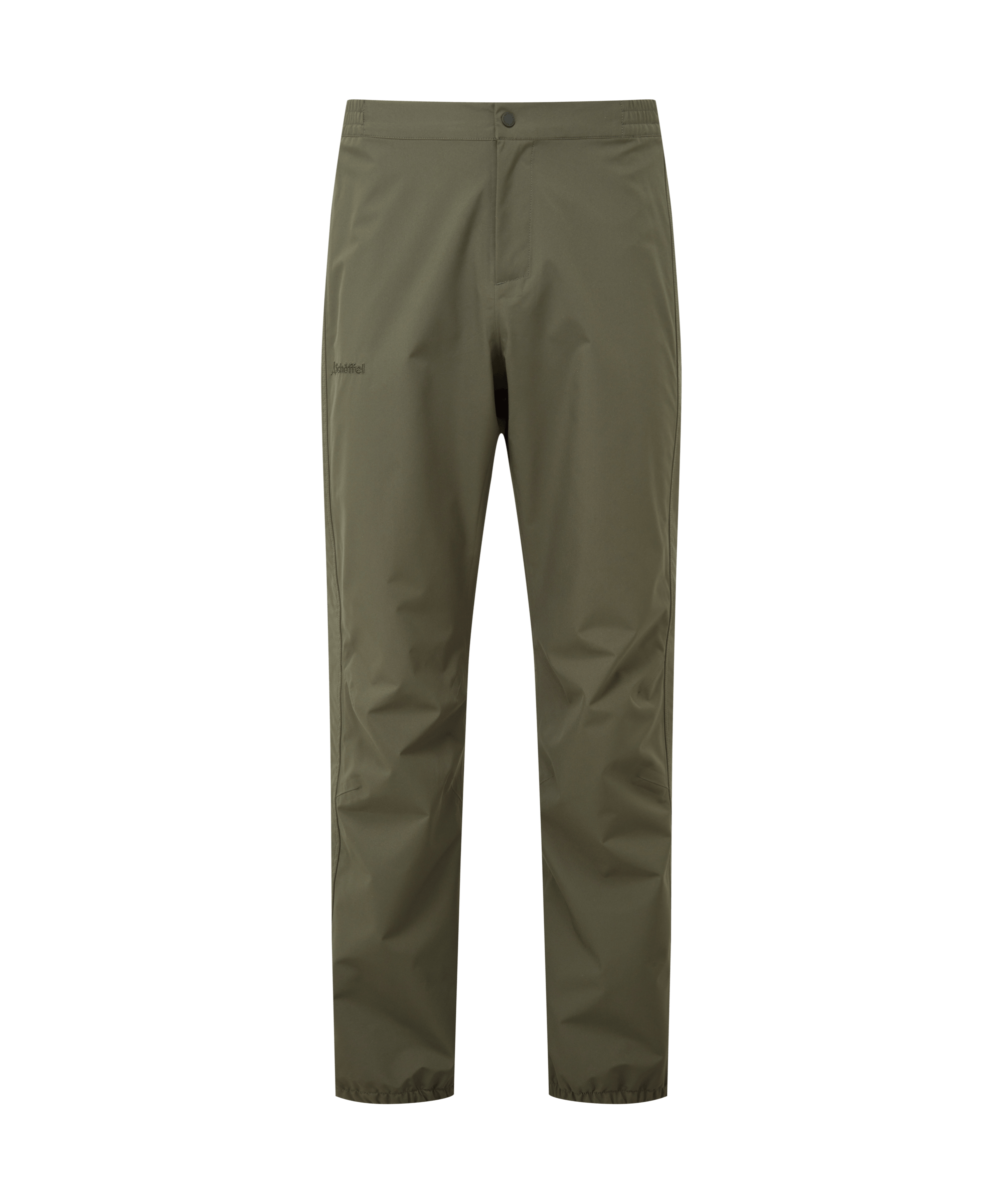 Schöffel men's slim-fit technical country trousers in olive green with a clean cut and side pockets