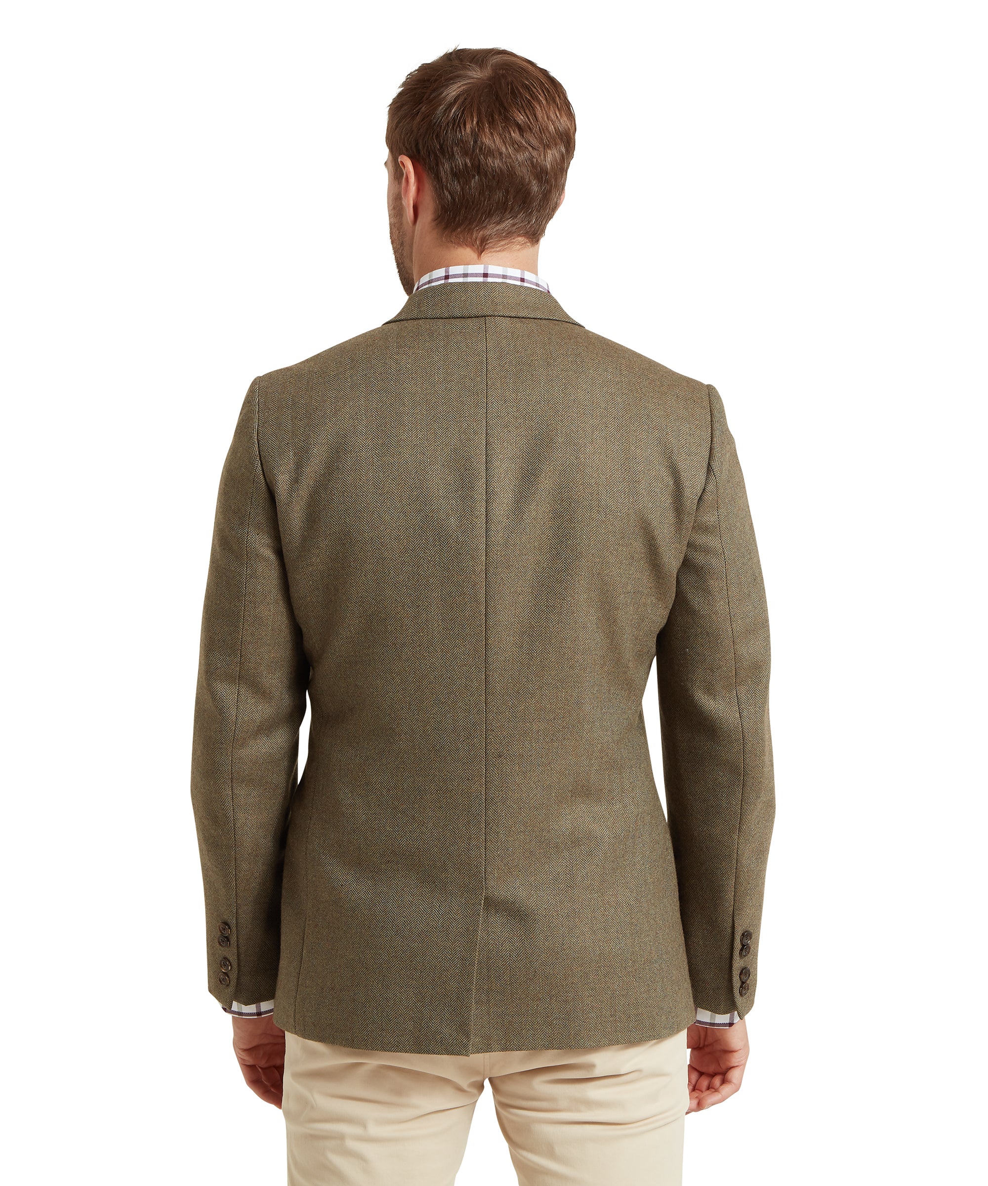 St Andrews Tweed Sports Jacket - Loden Green Herringbone Tweed