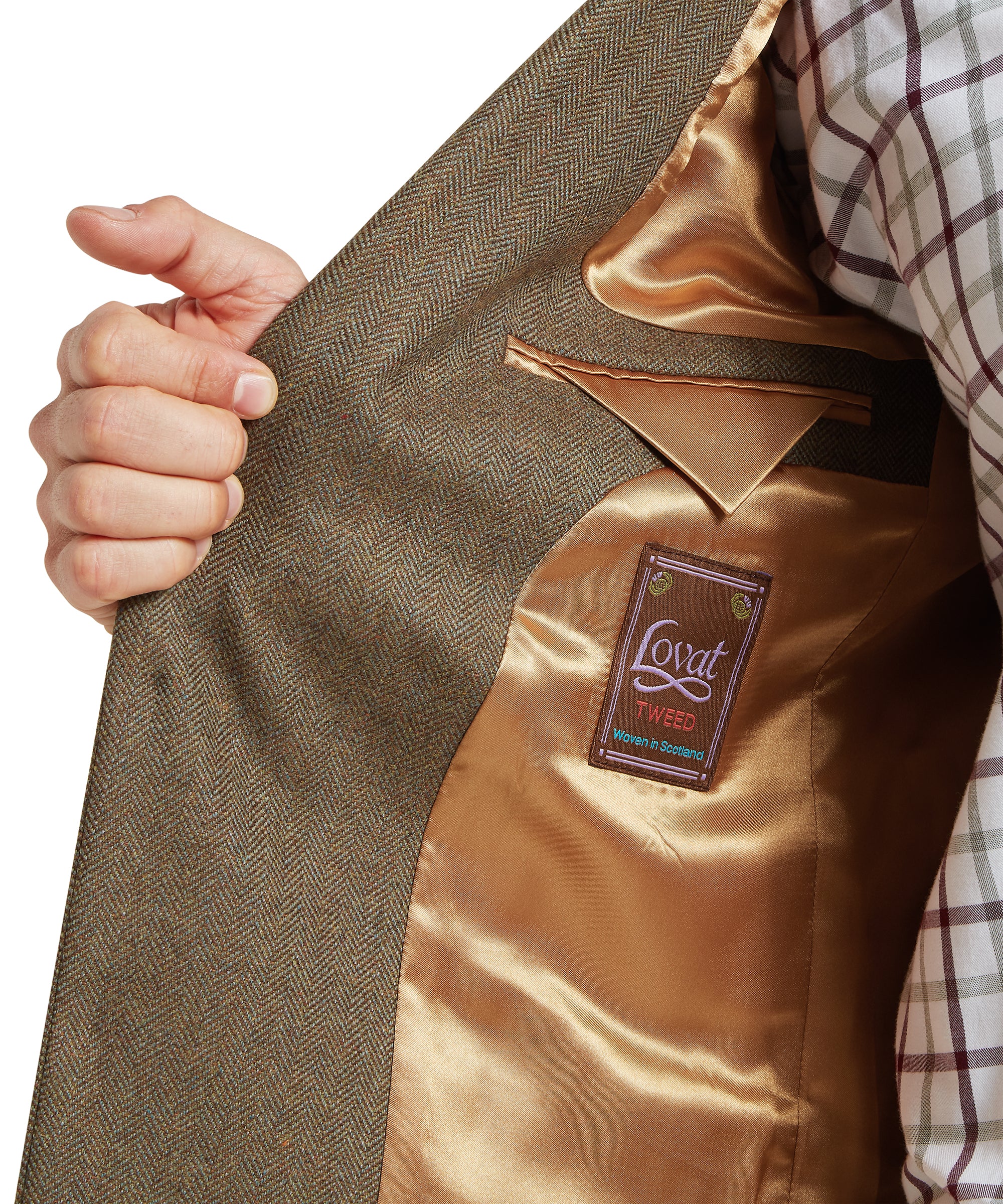St Andrews Tweed Sports Jacket - Loden Green Herringbone Tweed