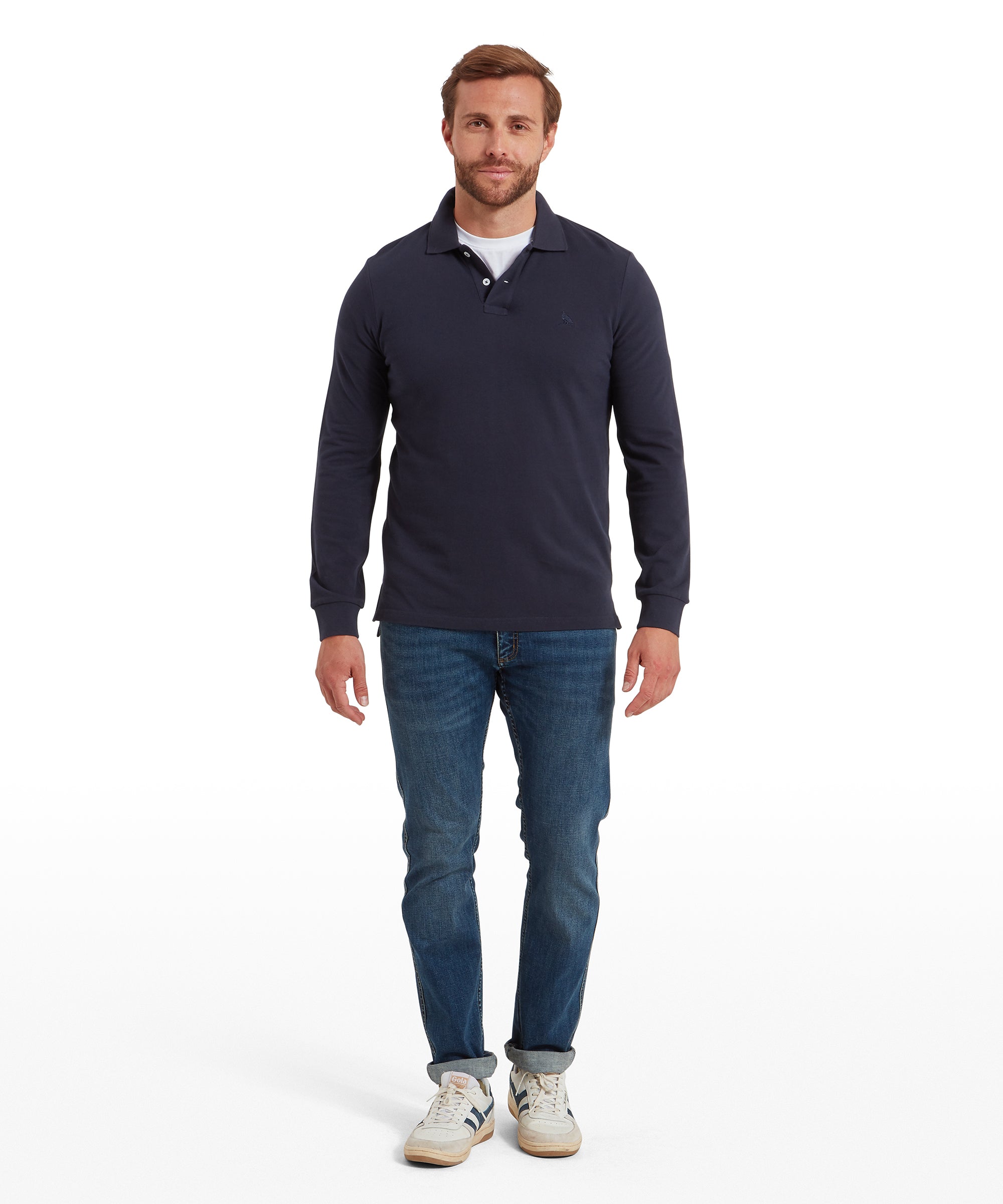 YAECA PARK｜24SS Long Sleeve Polo（Navy・L） Men's St Ives Long Sleeve Polo Shirt Navy | Schöffel Country US